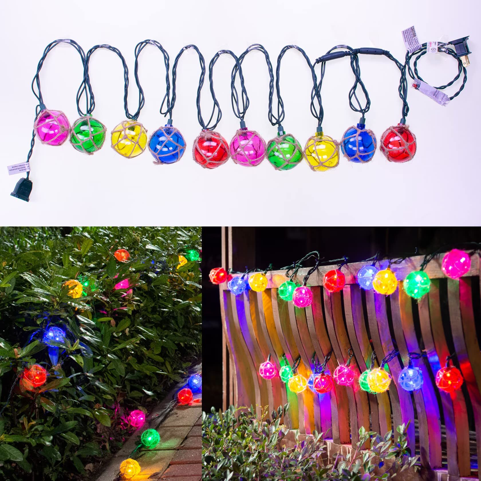 10 LED Tiki Nautical String Lights - Waterproof Plug-in Buoy Lights for Coastal Beach Decor, Perfect for Lanai, Bedroom, Patio & Outdoor Spaces | Ideal for Tiki Bars, Beach Weddings & Summer Parties