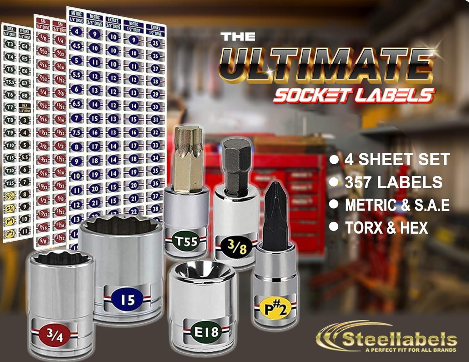 Mechanic's Tool Organizer Set - Green Edition - 727 Labels for Tool Boxes, Breaker Panels & Electronics - Ultimate Workshop Organization System - Perfect for Garages, Workshops & DIY Projects