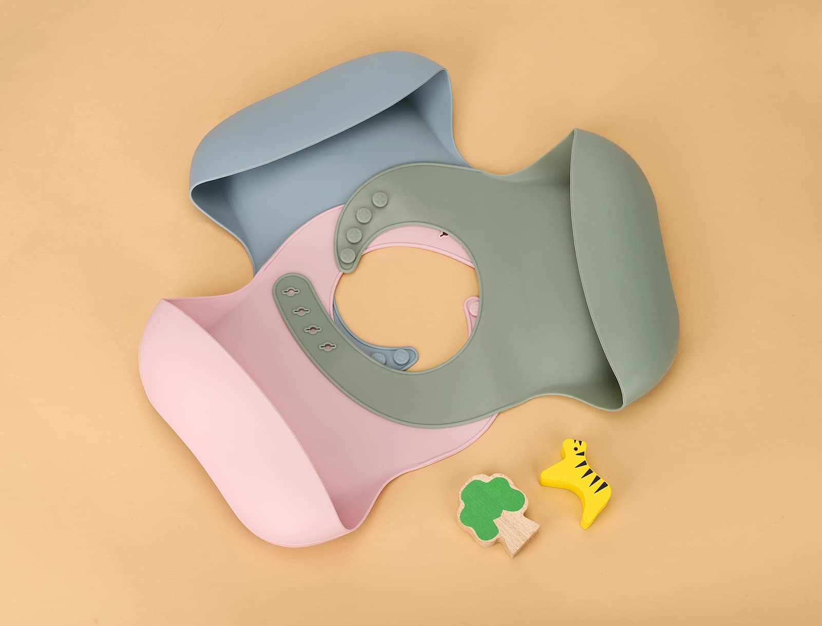Socub Silicone Baby Bibs - Soft, Waterproof & BPA-Free Feeding Bibs for Infants & Toddlers with Food Catcher Pocket - Perfect for Mealtime, Snacks & Messy Play