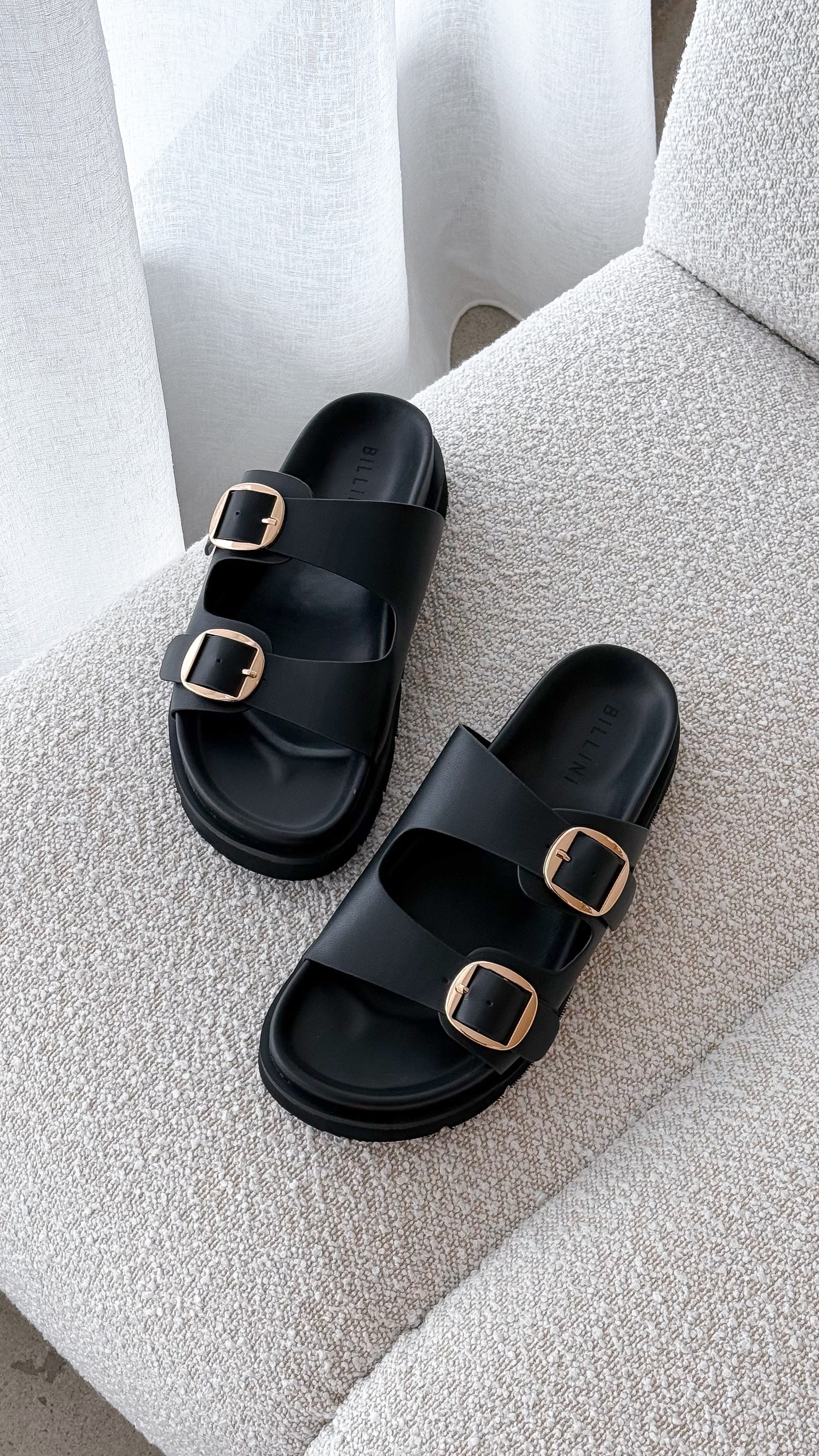 Cosmo Slide Black - Premium Non-Slip Slides for Men & Women | Comfortable House Slippers for Indoor, Outdoor, Poolside & Beach Use