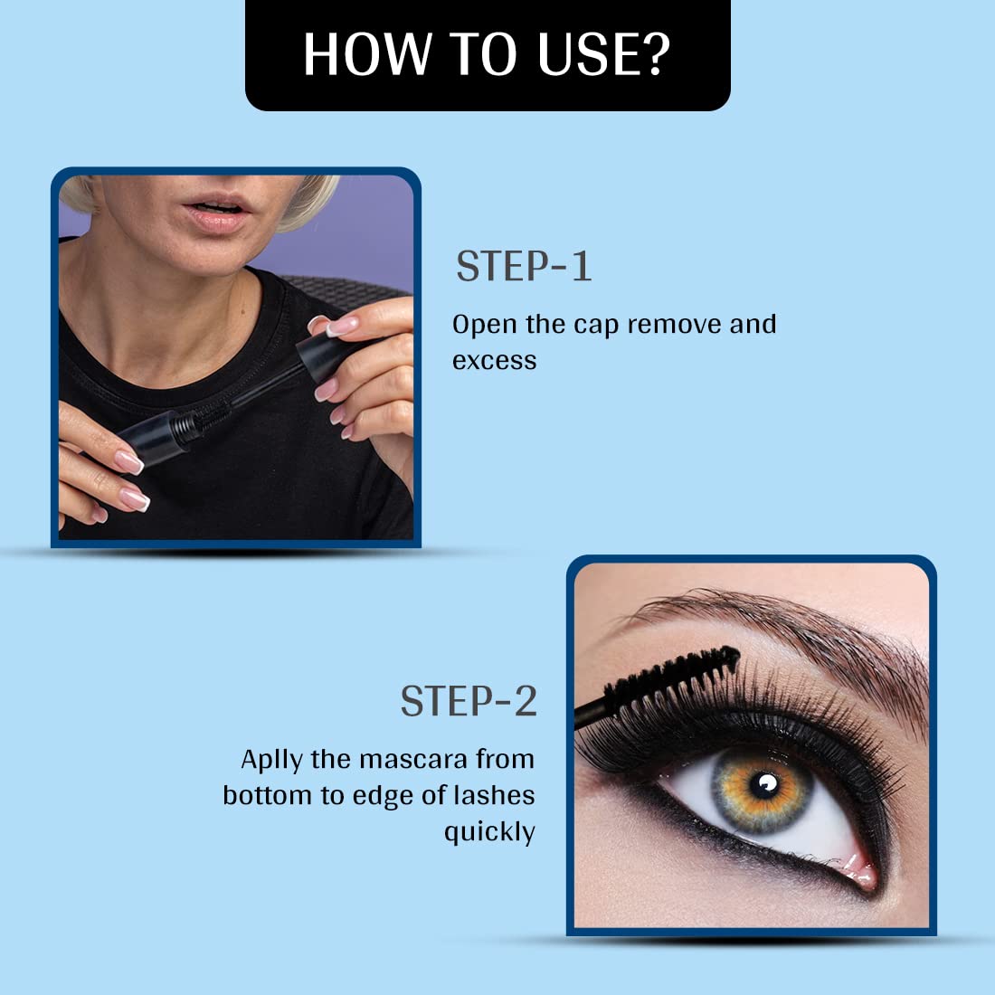 Adbeni Bold Eyeliner & Volumizing Mascara Set - 7ml Each | Smudge Proof, Long Lasting & Highly Pigmented Eye Makeup | Cruelty Free & Vegan | Perfect for Party, Date Night & Special Occasions