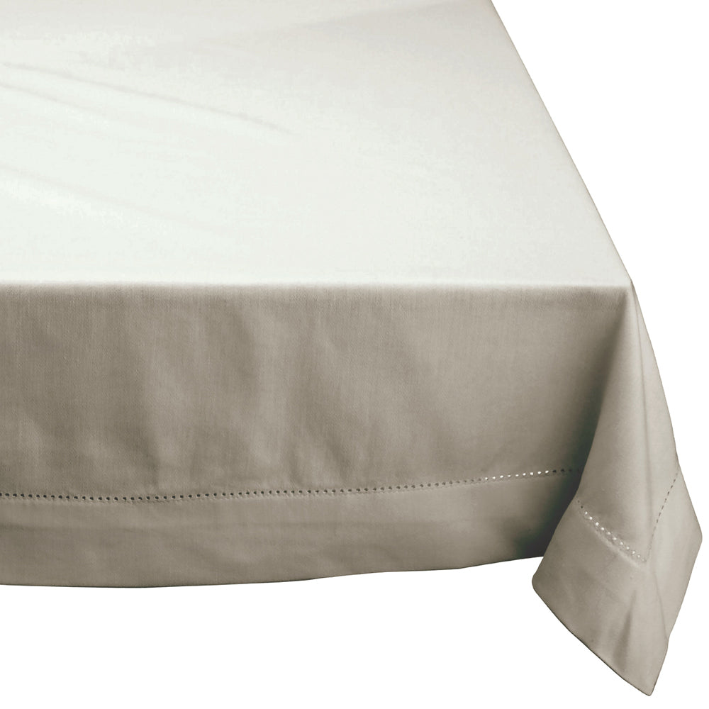 Premium Hemstitch Rectangle Tablecloth in Oatmeal - 150cm x 260cm (59