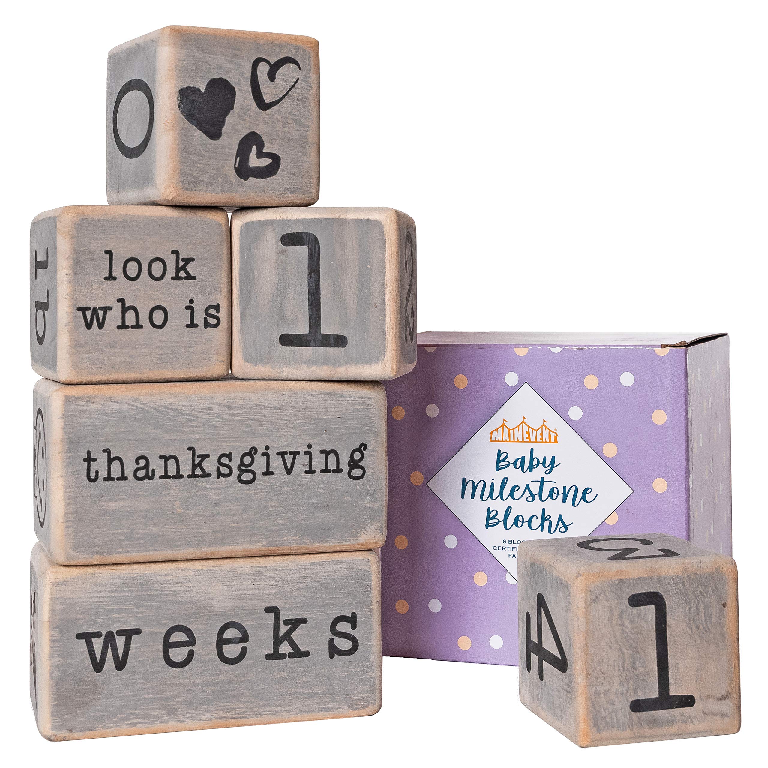 Rustic Baby Monthly Milestone Blocks - Wooden Baby Boy Photo Props for Newborn Photography | Perfect Baby Shower Gifts & 1st Birthday Decor | Capture Precious Moments from Month 1 to 12