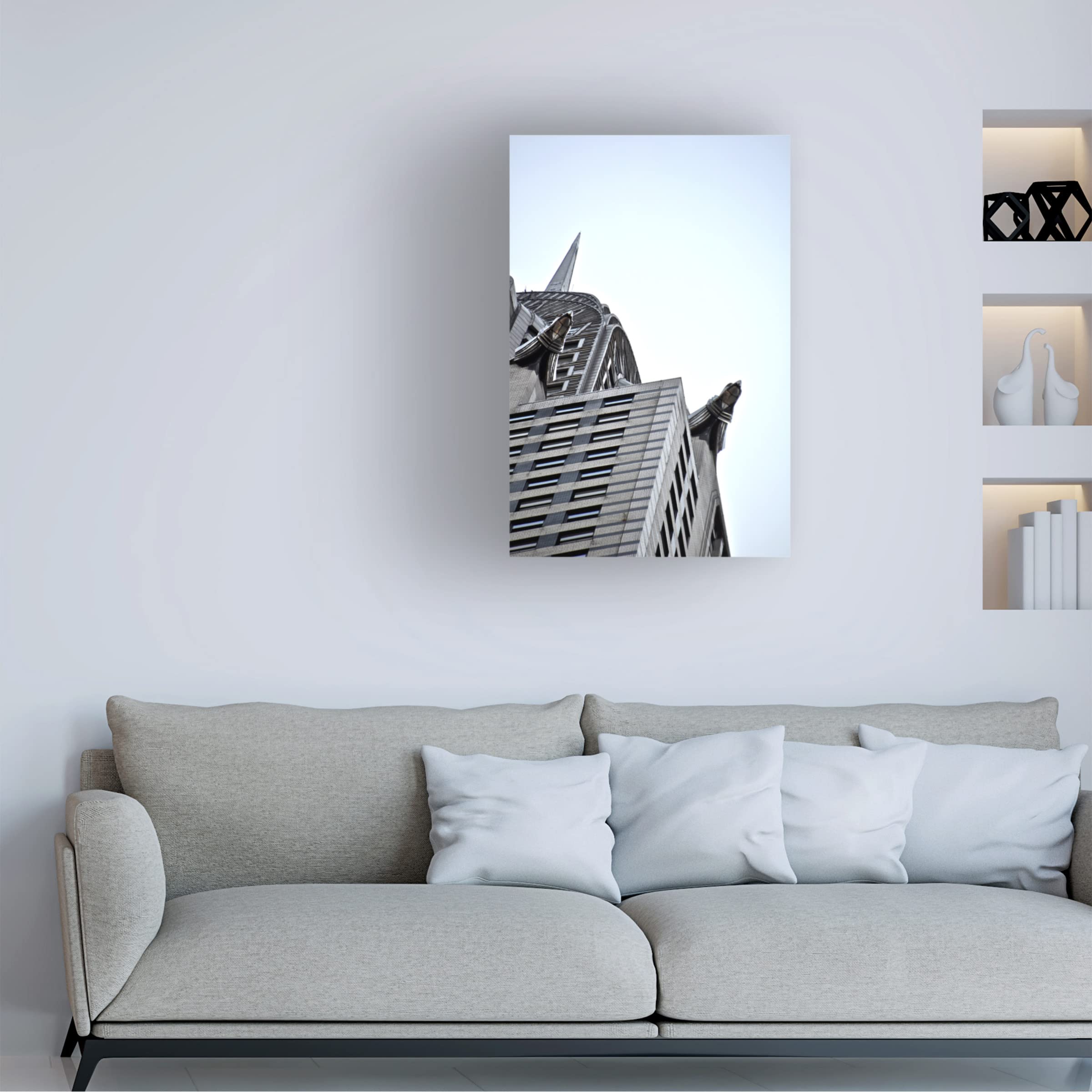 Blue Palomino 'Chrysler Building' Canvas Wall Art Print - New York City Skyline Decor for Living Room, Office & Bedroom