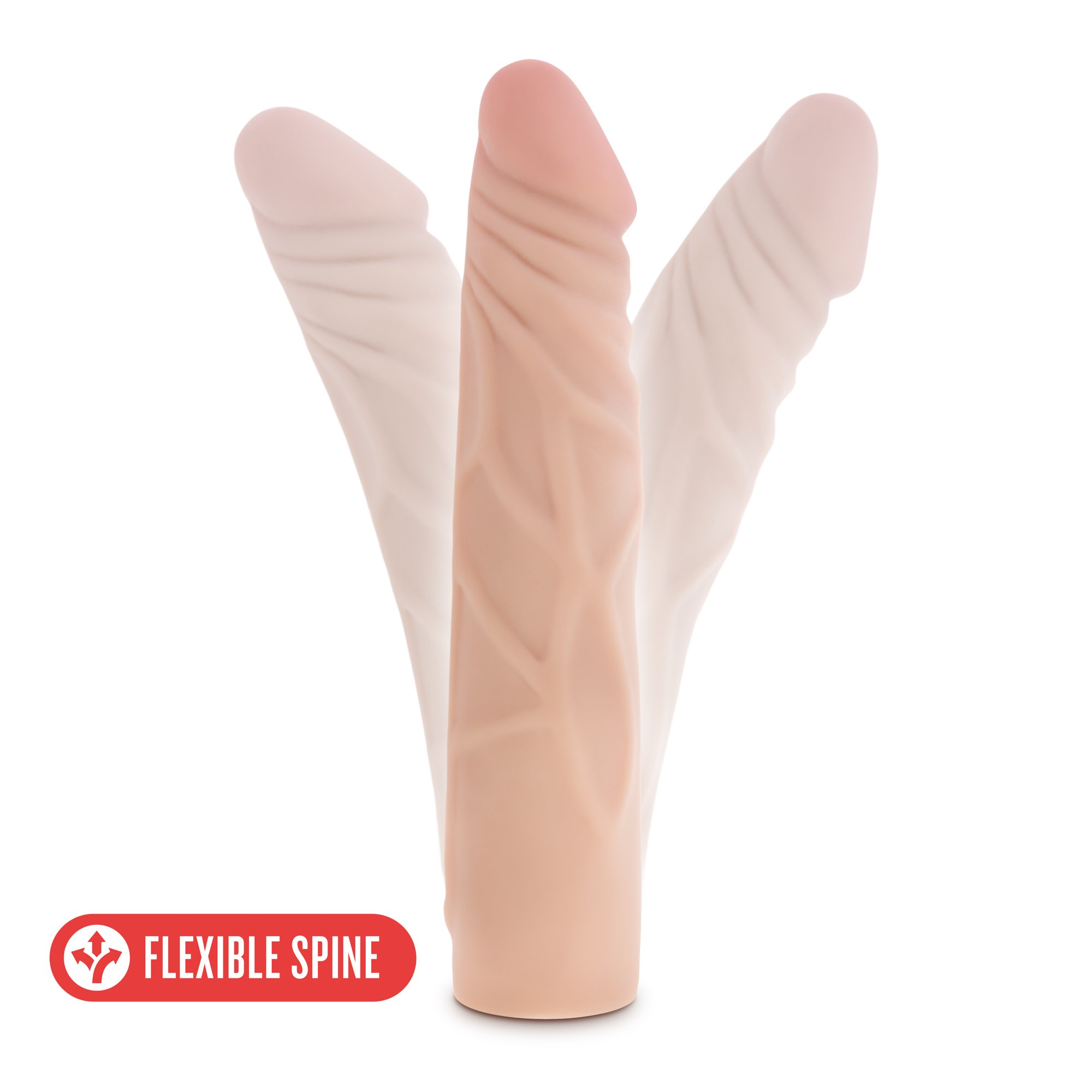 Blush Novelties X5 Plus Realistic Silicone Dildo - 7.5 Inch Flexible & Bendable Adult Sex Toy - Soft Body-Safe Material for Solo Play & Couples Use - Perfect for Beginners & Experienced Users - Bedroom & Travel Essential