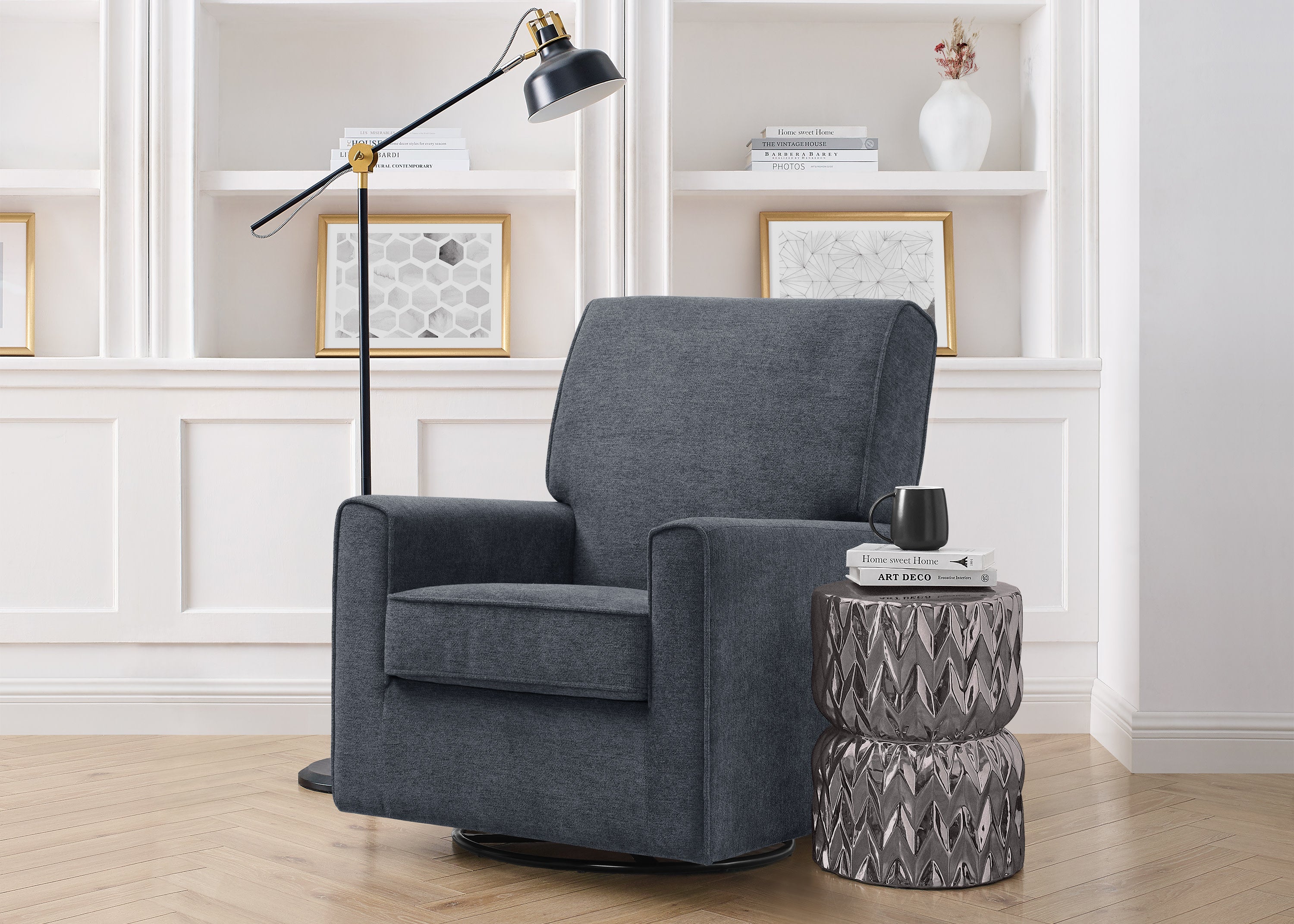 Sophie Nursery Glider Swivel Chair with LiveSmart Fabric - Comfortable Rocking Recliner for Breastfeeding, Baby Shower & Nursery Room - Perfect for Nursing Mothers and Newborn Care