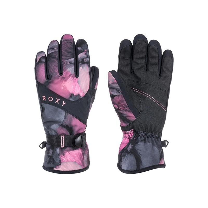 Roxy Snow Jetty Gloves - Black & Pink - Waterproof & Warm Winter Gloves for Skiing, Snowboarding & Outdoor Activities