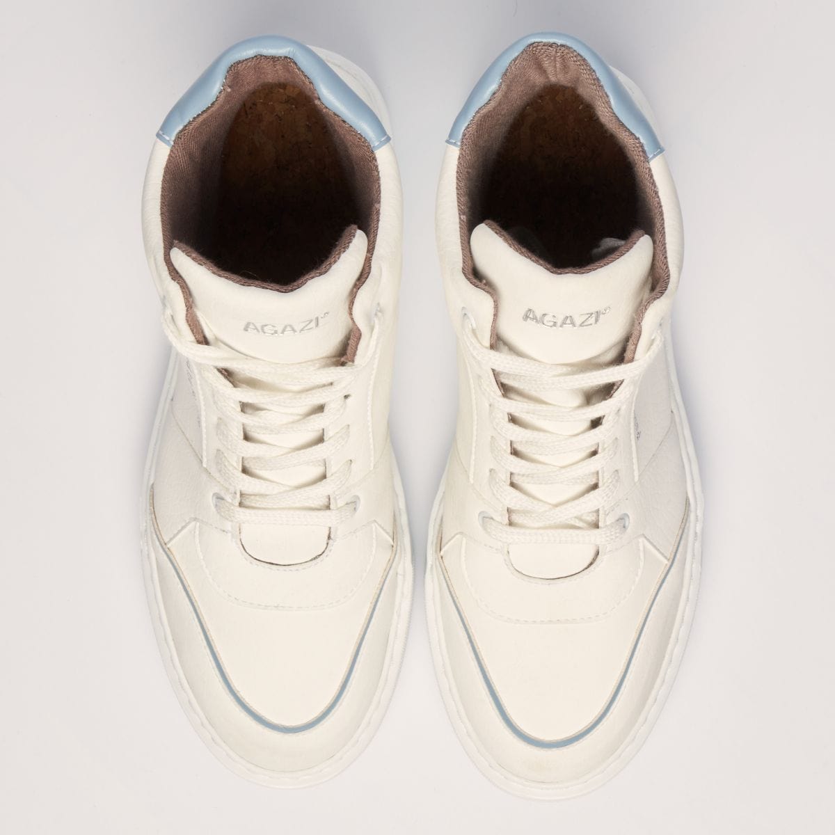 Emi Women's Vegan Leather Sneakers - White & Blue | Comfortable & Eco-Friendly Casual Shoes for Walking, Work & Everyday Wear