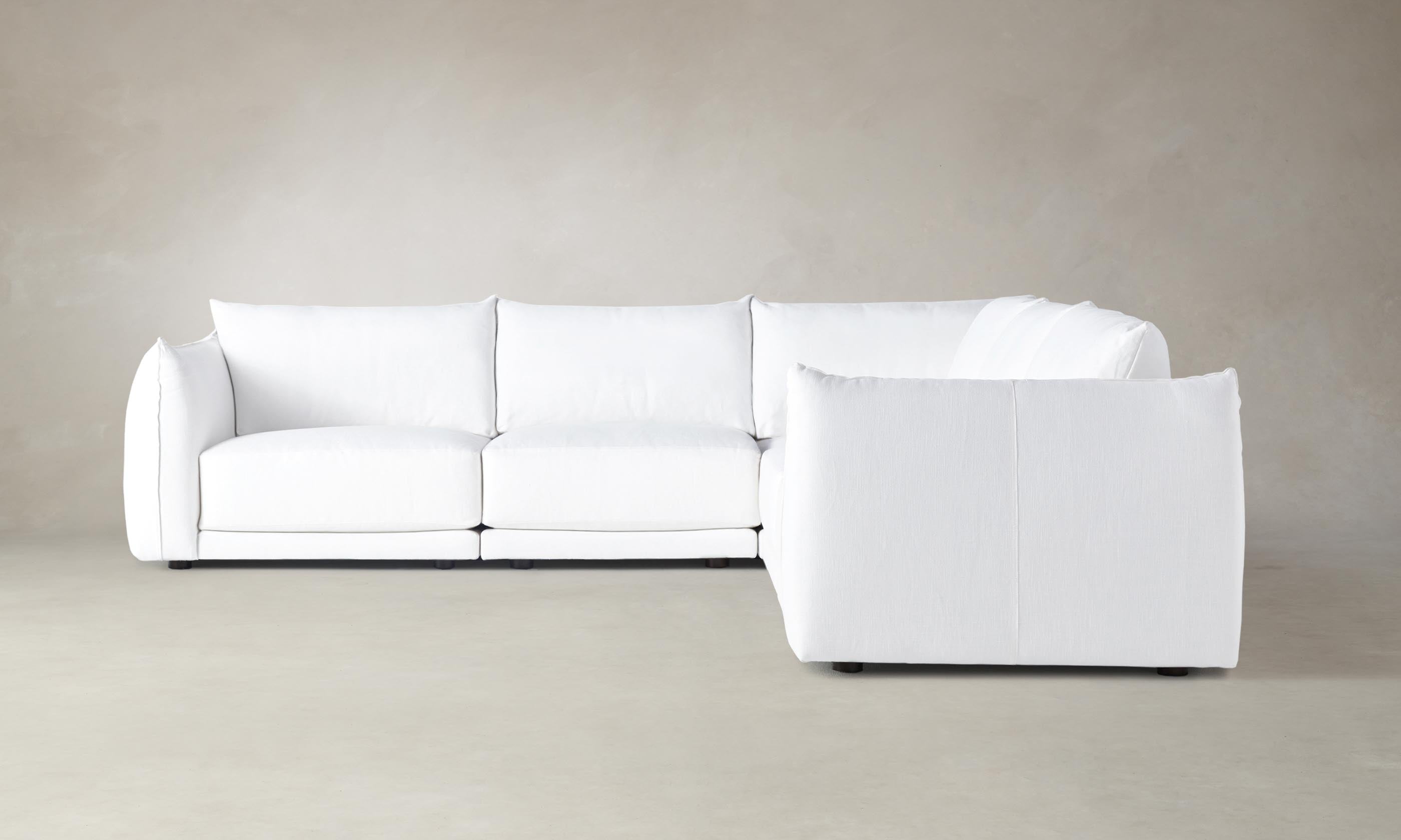 The Jones Modular Sectional Sofa - Performance Linen Weave in Pure White | Modern Living Room Furniture for Home & Office