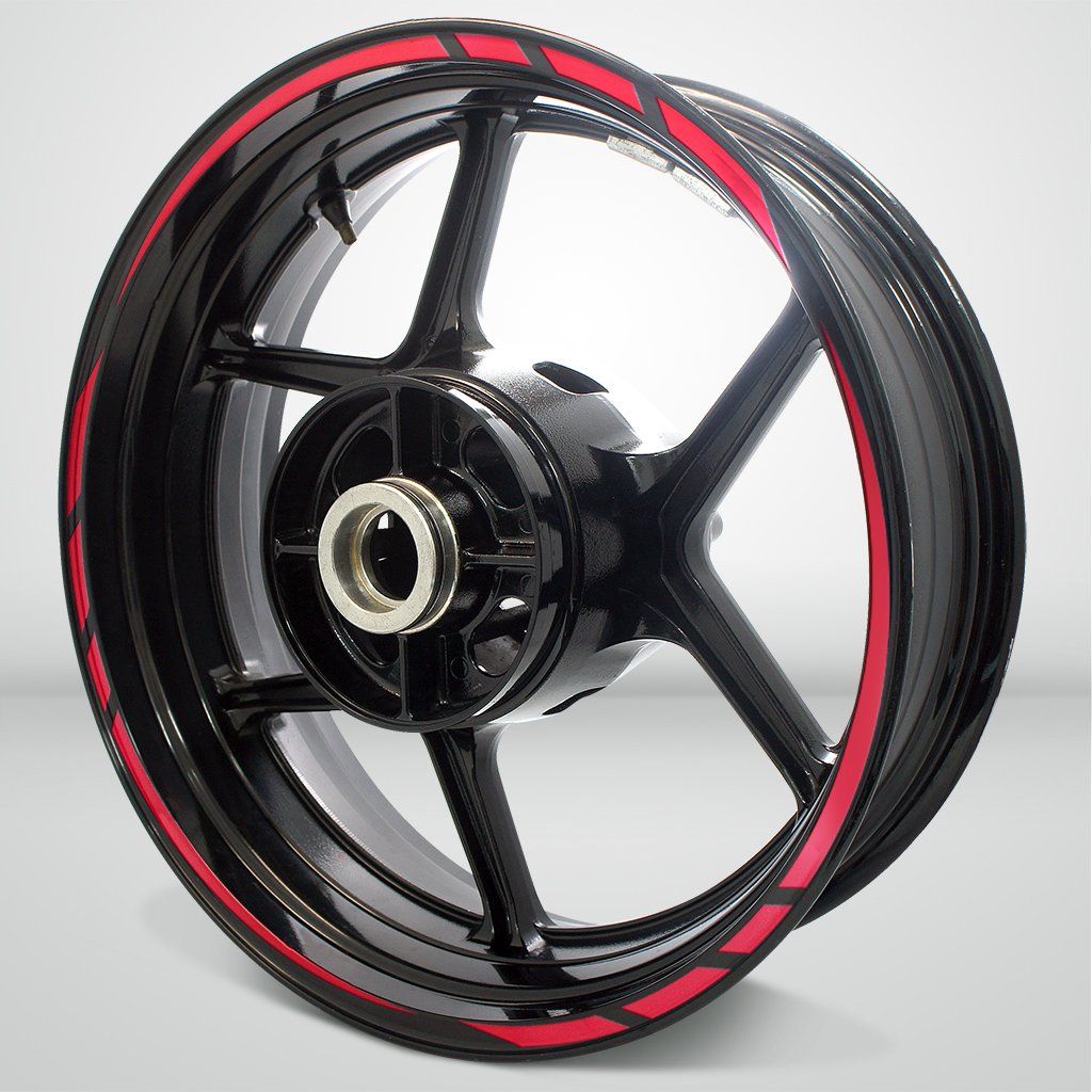 Reflective Red Stickman Vinyl Outer Rim Liner Stripe for Kawasaki Ninja 1000 Motorcycle - High Visibility Rim Tape for Night Riding Safety & Custom Styling