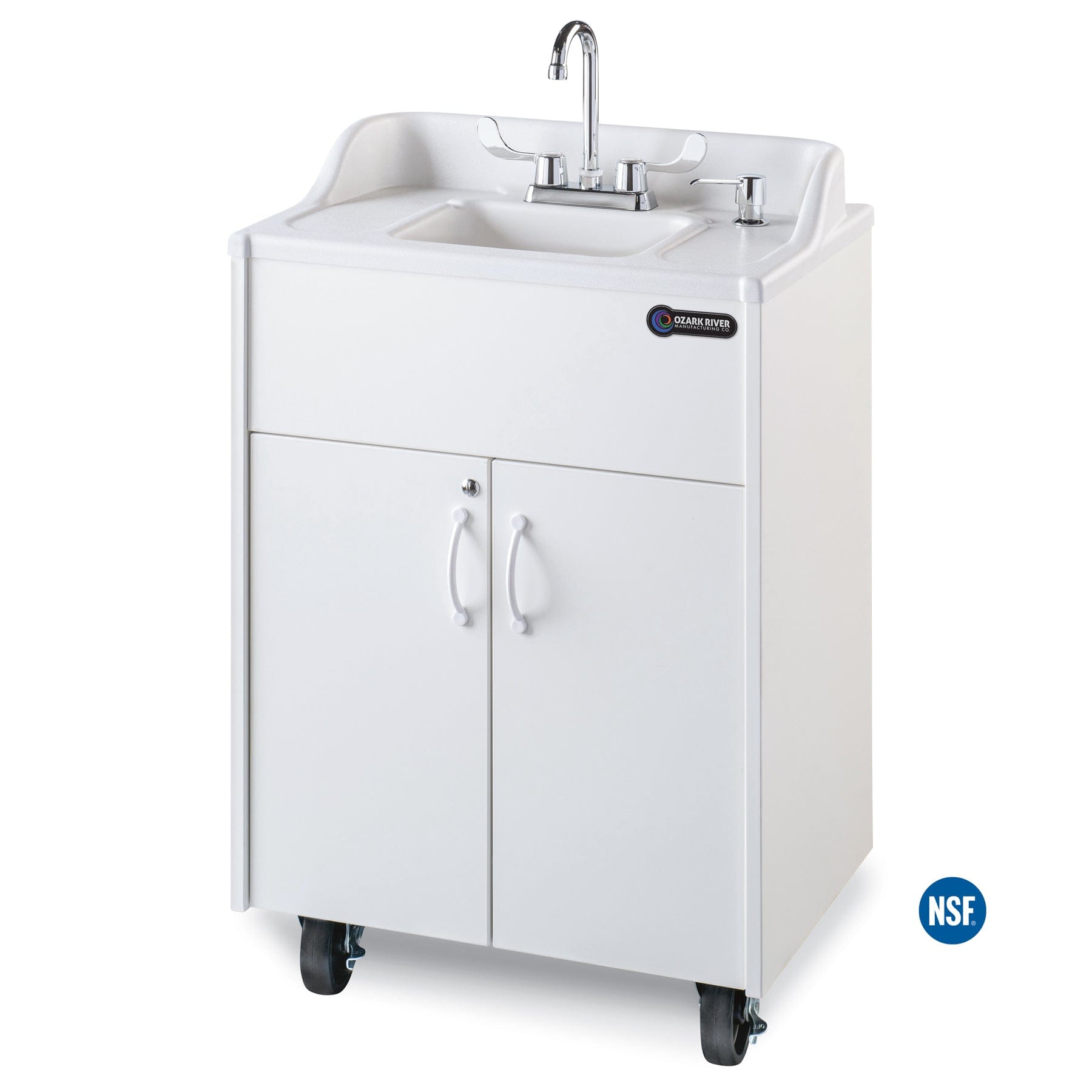 Ozark River Premier Portable Sink with Hot Water - White ABS Basin for Camping, RV & Outdoor Adventures - ADSTW ABW AB1N