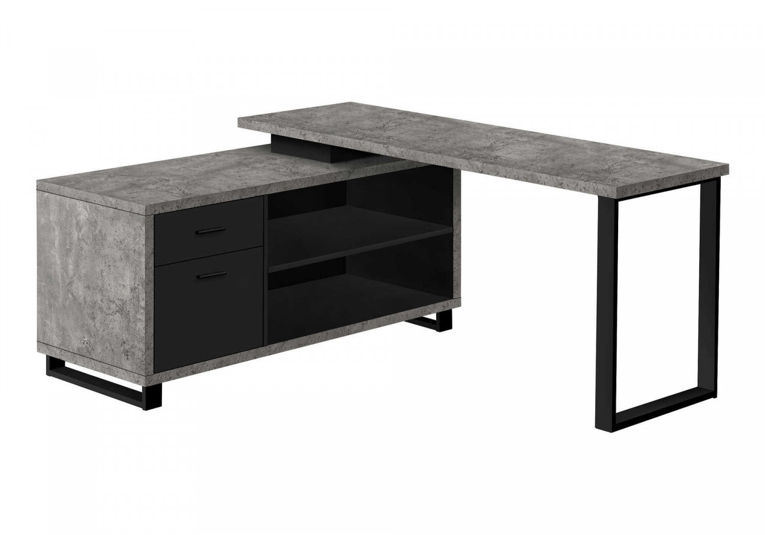 Premium Runo Desk in Concrete Grey - Modern Minimalist Office Desk for Home & Workspace - Perfect for Remote Work, Study, and Creative Spaces