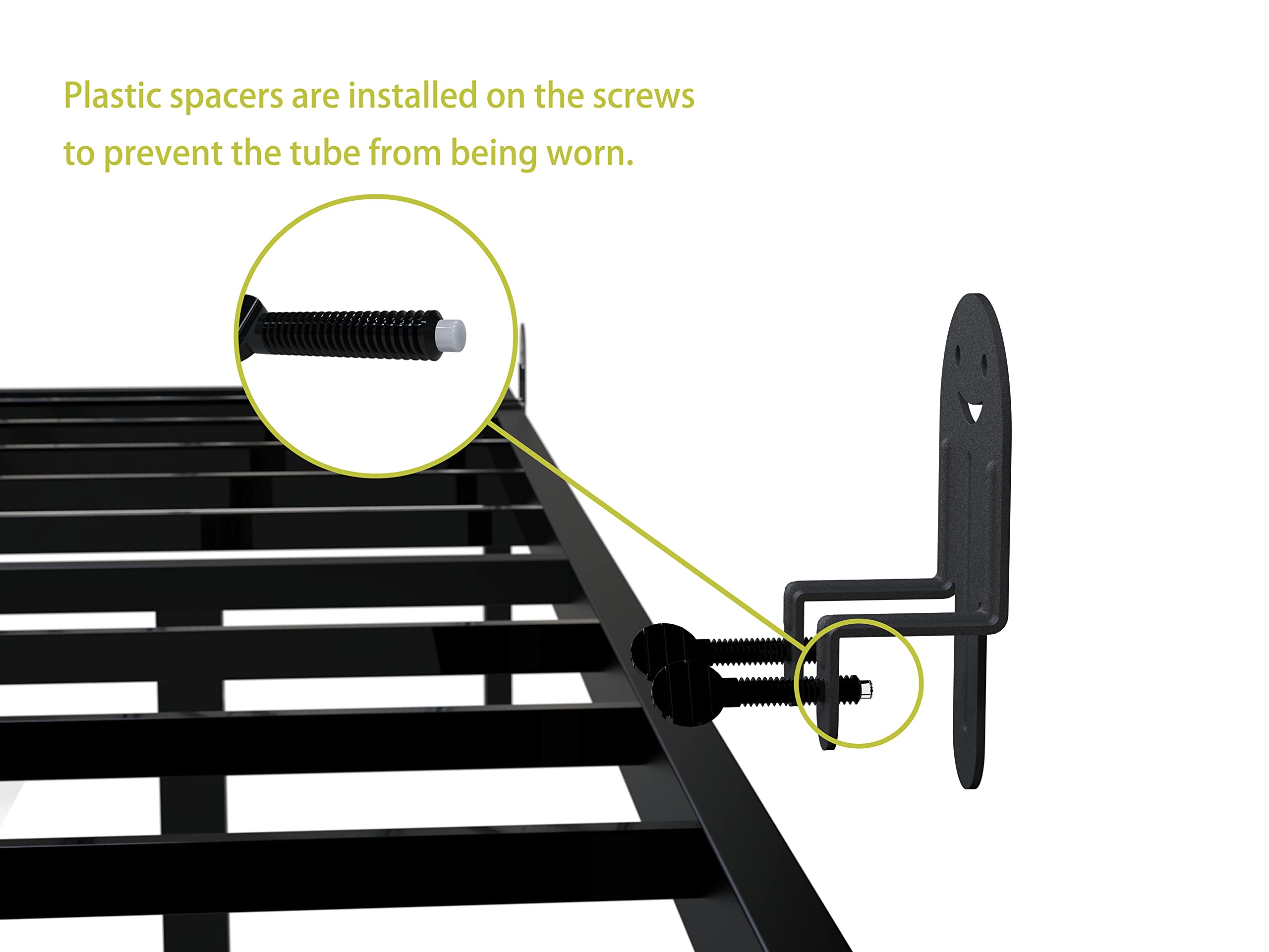 Non-Slip Mattress Grippers - 6 Pack Anti-Slip Bed Frame Pads, Adjustable Mattress Retainers for Metal Bed Frames (Black) - Prevent Mattress Shifting for Better Sleep, Ideal for Home, Dorm & Guest Rooms