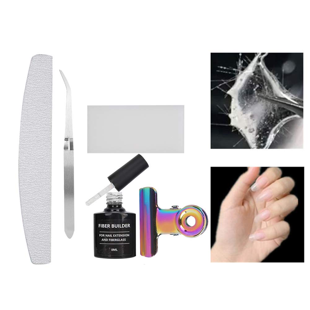Professional Manicure Pedicure Set - 12-Piece Nail Care Kit with Buffers, Files, Non-Woven Silk Fiberglass Extensions, Tweezers & Shaped Clips for Gel Nail Art | Perfect for Home Salon, Travel & Gift Giving