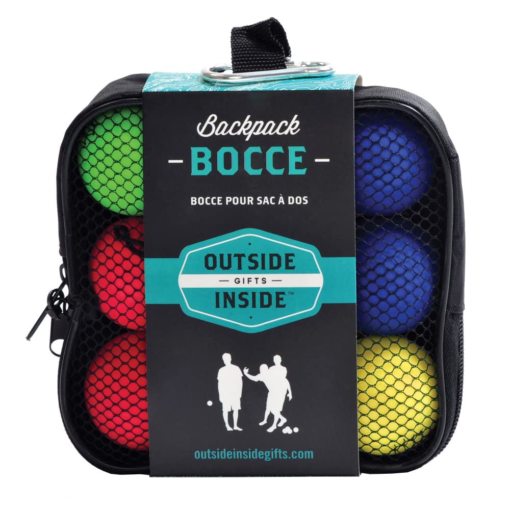 Portable Compact Travel Size Bocce Ball Set - Outside Inside Backpack Bocce for Camping, Hiking, Beach & Outdoor Games | Perfect for Picnics, Backyard Fun & Family Gatherings