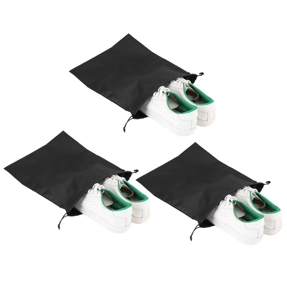 Durable Nylon Drawstring Dustproof Clothes Bag for Travel, Camping & Outdoor Activities - Black (Perfect for Storage, Laundry & Daily Necessities)