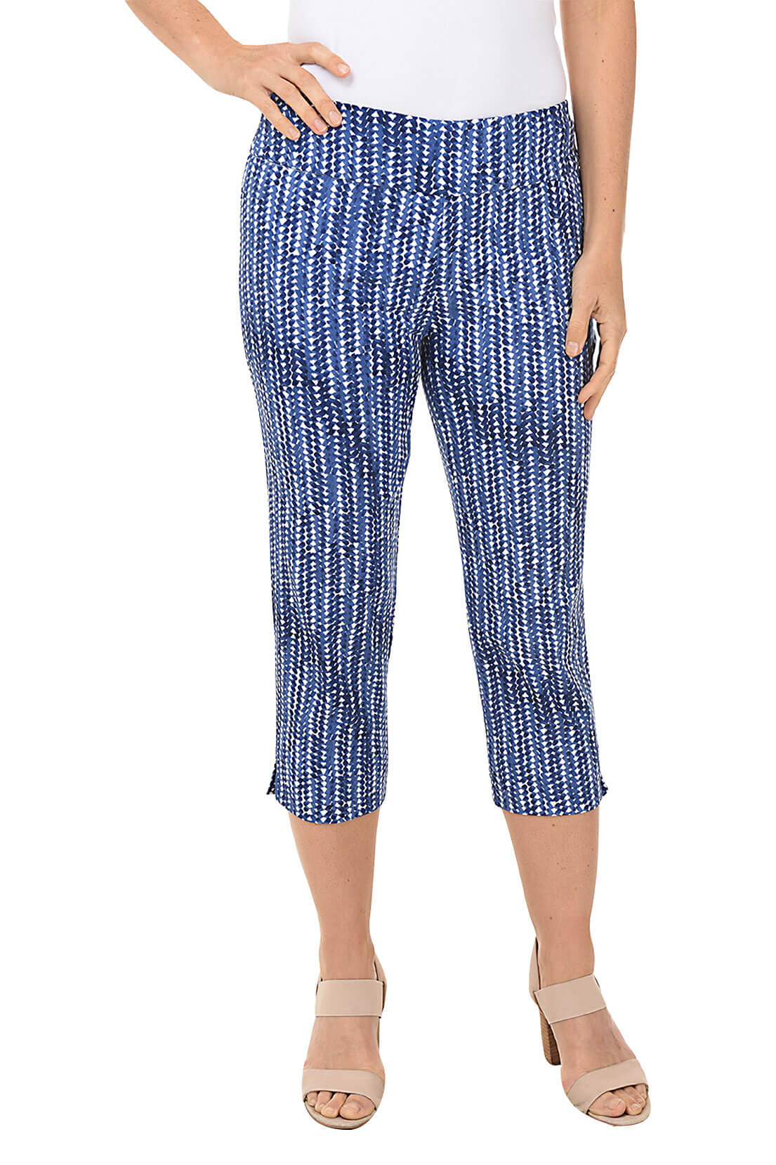 Stylish Petite Twilight Sky Pull-On Crop Pants for Women - Comfortable High Waist Stretchy Ankle Pants for Work, Travel & Casual Outfits
