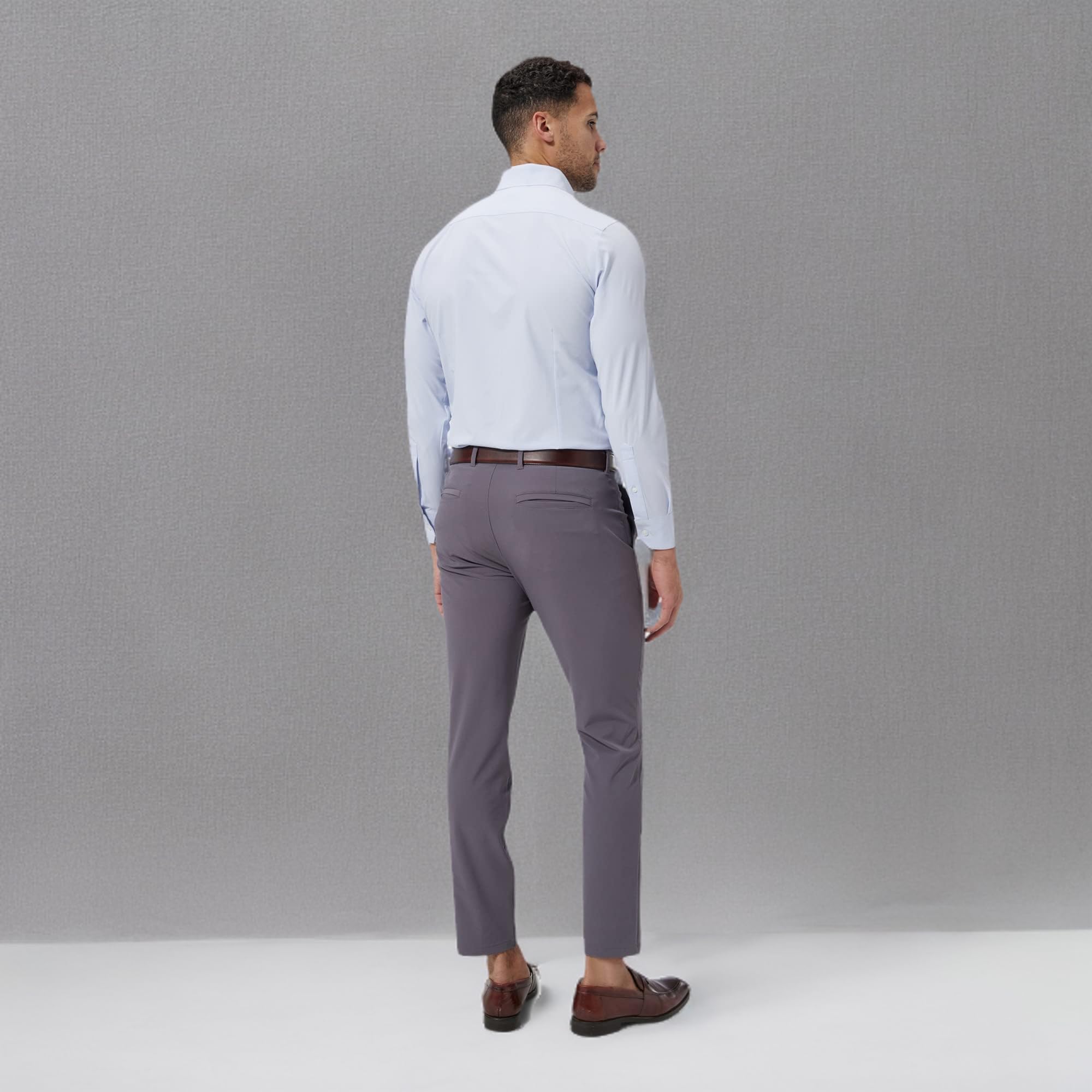 Mizzen+Main Men's Performance Dress Shirt - Trim Fit, Machine Washable, 4-Way Stretch, Wrinkle-Free - Leeward Collection - Perfect for Office, Business Meetings & Formal Events