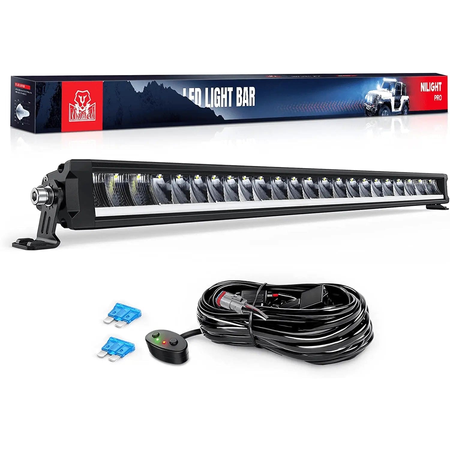 30 Inch 120W 13000LM Slim LED Light Bar - Anti Glare DRL Spot Flood Combo Beam - 16AWG DT Wire - Perfect for Off-Road Trucks, ATVs, UTVs & Marine Applications