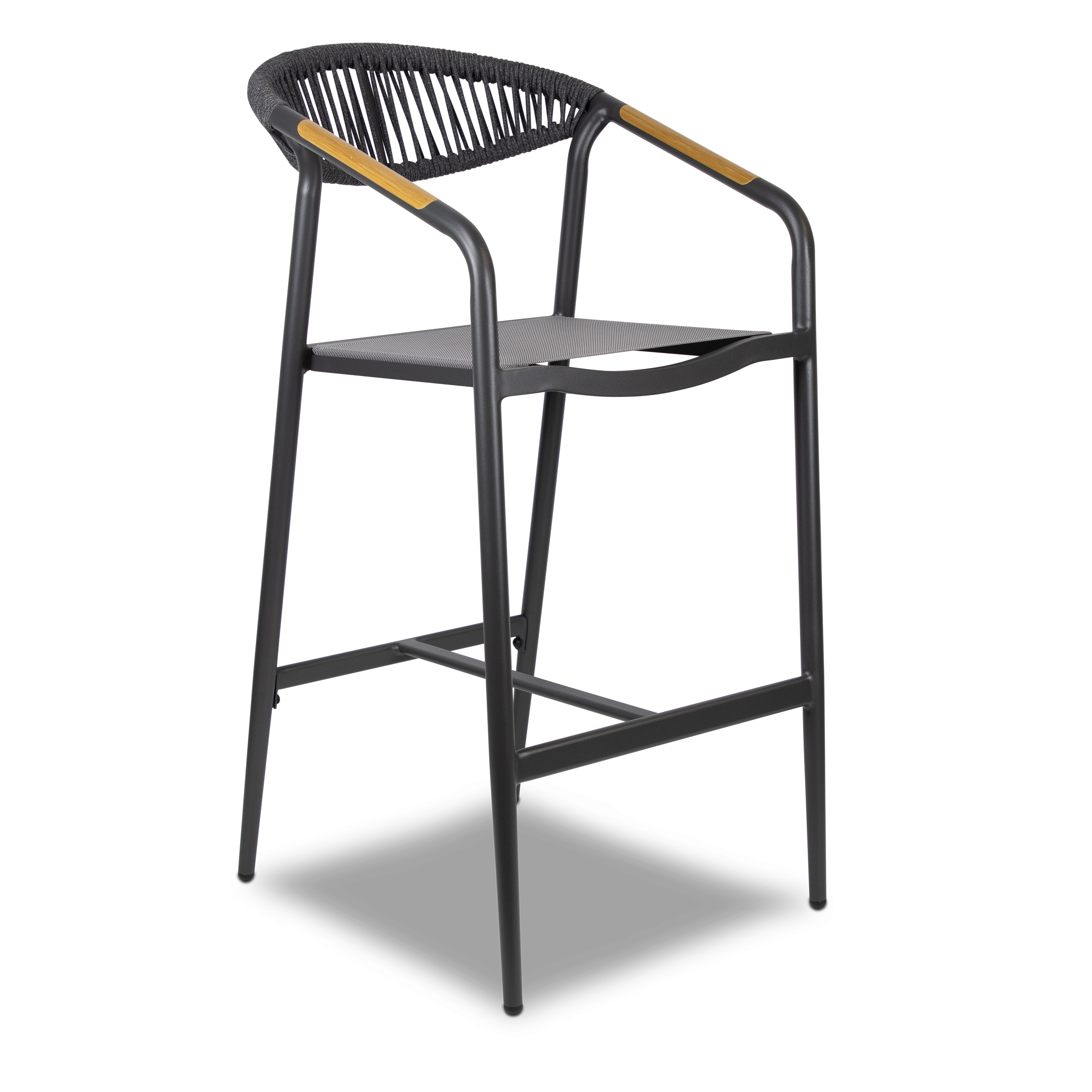 Gunmetal Aluminum 3-Piece Square Bar Stool Set for Cafe & Home - Modern Durable Bar Stools for Kitchen, Dining, and Commercial Use