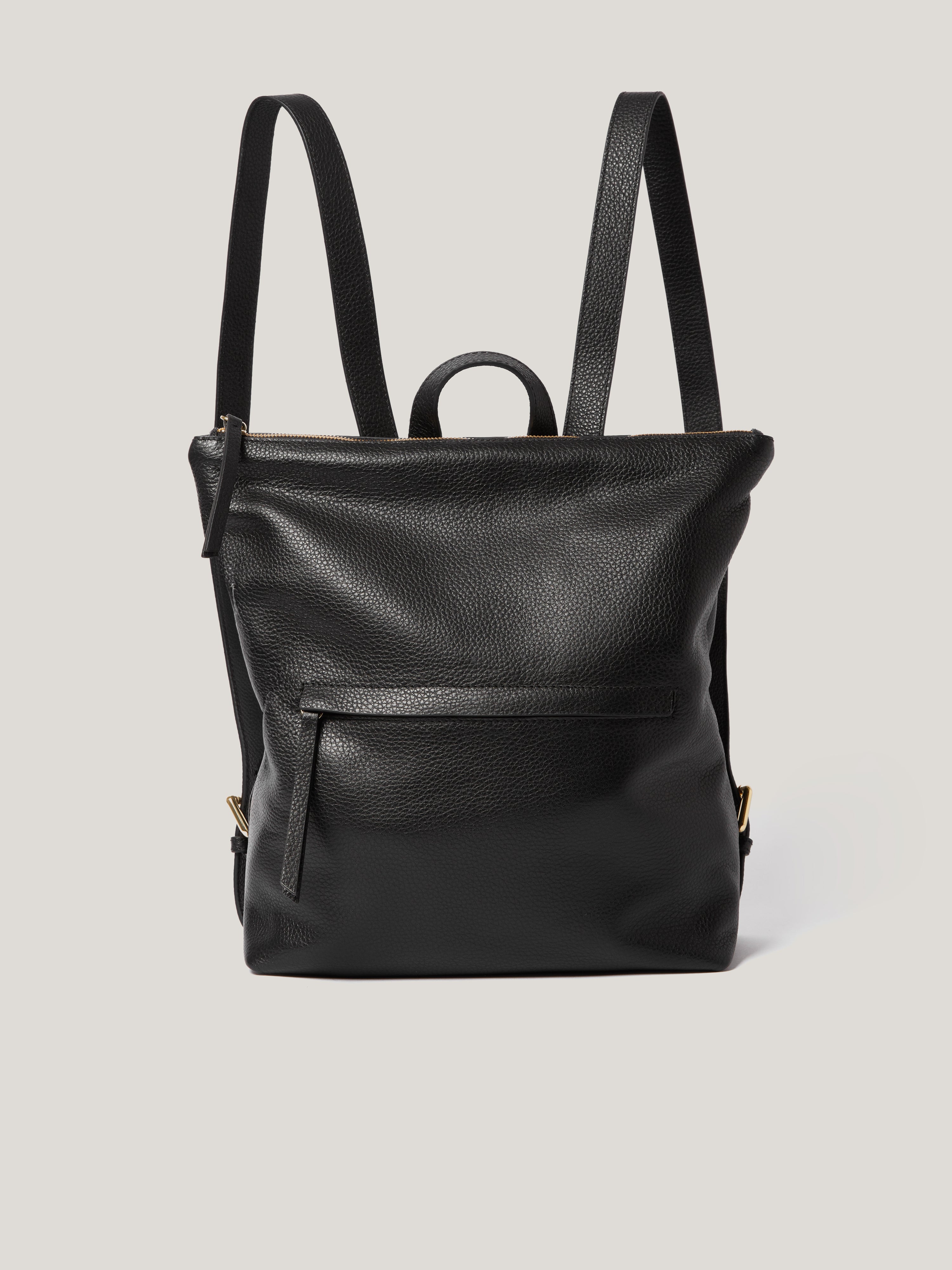 Premium Pebble Leather Backpack for Men & Women - Stylish Durable Travel Backpack with Multiple Pockets, Water-Resistant Black Leather Backpack for Work, School, College & Outdoor Adventures