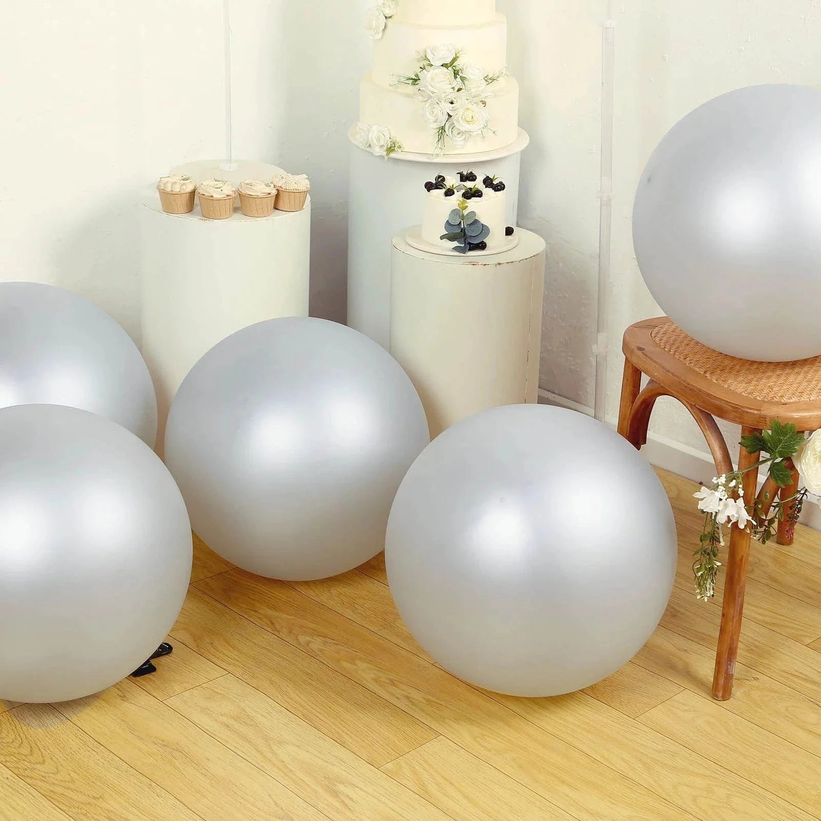 5 Pack Shiny Pearl Biodegradable Party Balloons - Eco-Friendly Wedding, Birthday & Baby Shower Decorations for Sustainable Celebrations