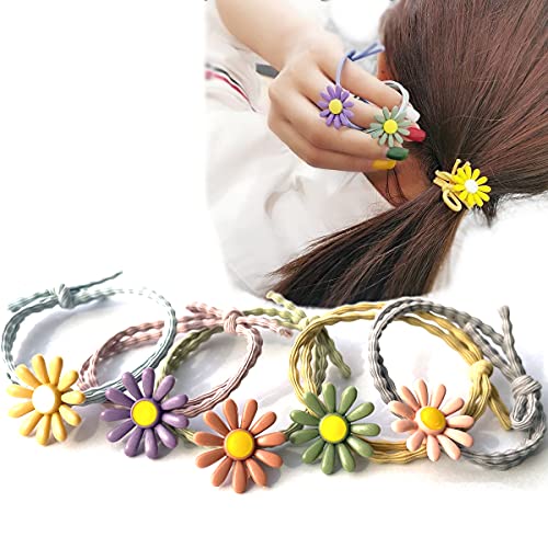 IKING Pearl Hair Ties with Beads - Women's Hair Accessories for Ponytail & Bracelet (Daisy)