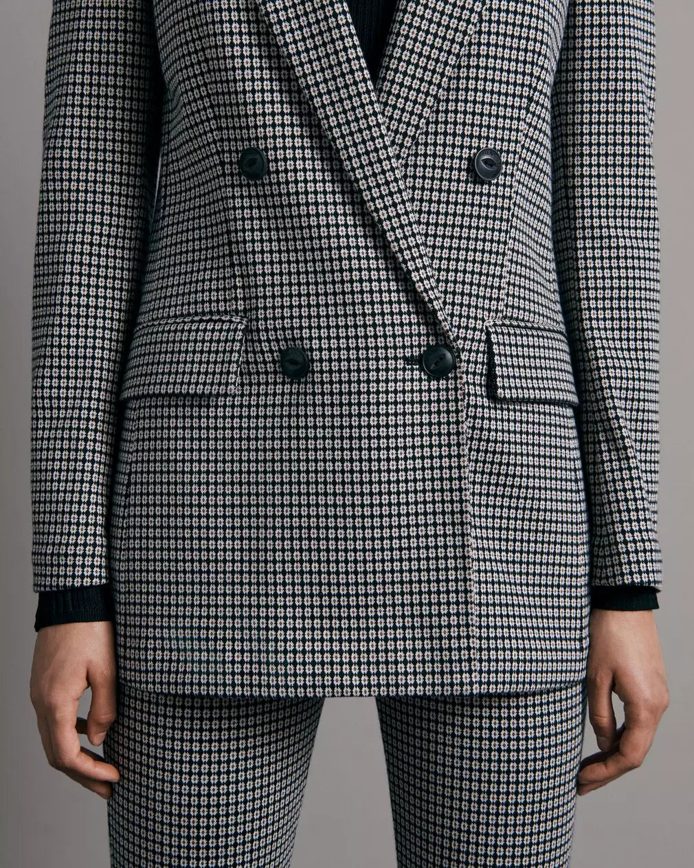 Andie Printed Geo Blazer Jacket for Women - Black Geometric Pattern - Office Wear, Business Casual & Evening Outfits