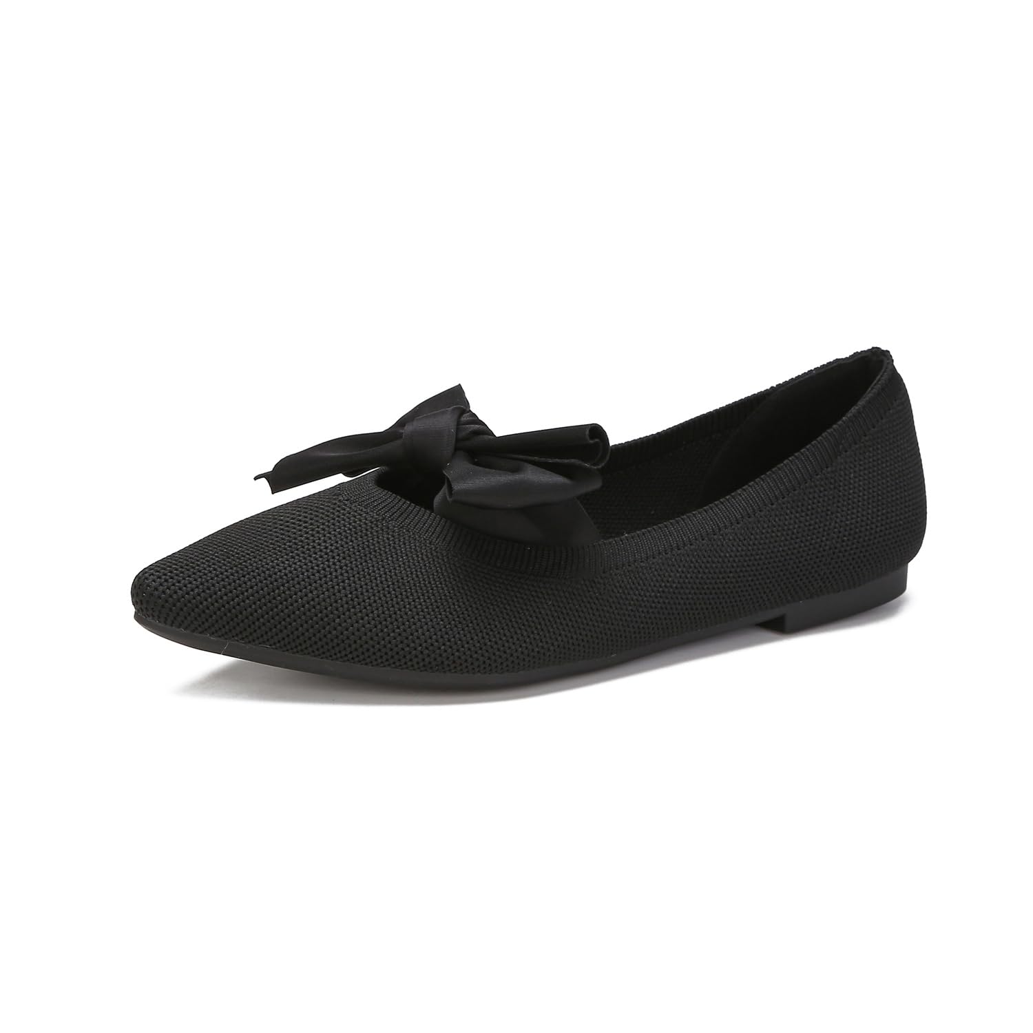 Women's Breathable Mesh Ballet Flats - Comfortable Slip-On Bow Pointed Toe Shoes for Work, Travel & Casual Wear | Lightweight Knit Design