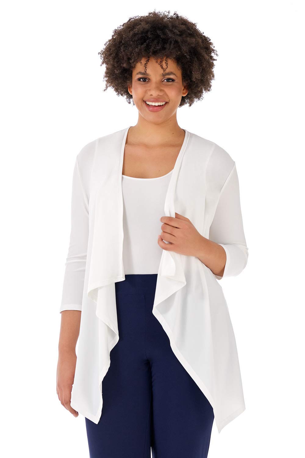 Rekucci Plus Size Soft Knit Cardigan for Women - Stylish Travel Wrap Jacket for Curvy Ladies | Perfect for Airplane, Office & Casual Outings