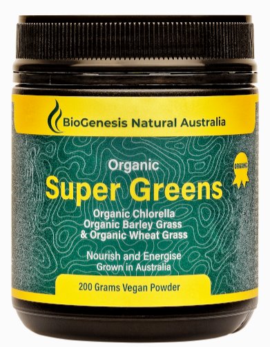 Organic Super Greens Powder - Premium Plant-Based Superfood Blend for Detox, Energy & Immunity Boost | Ideal for Smoothies, Juices & Daily Wellness Routine