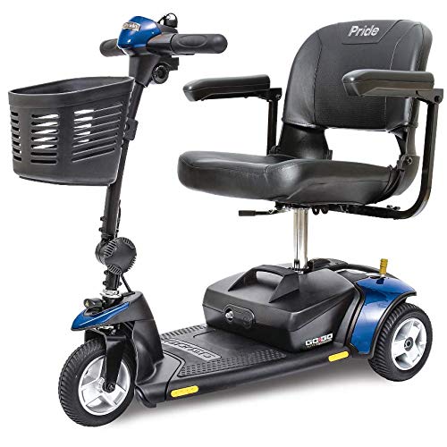 Pride Mobility Go-Go Elite 3-Wheel Mobility Scooter with 12Ah Batteries, Flat-Free Tires & Charger - Ideal for Indoor/Outdoor Use, Shopping & Travel
