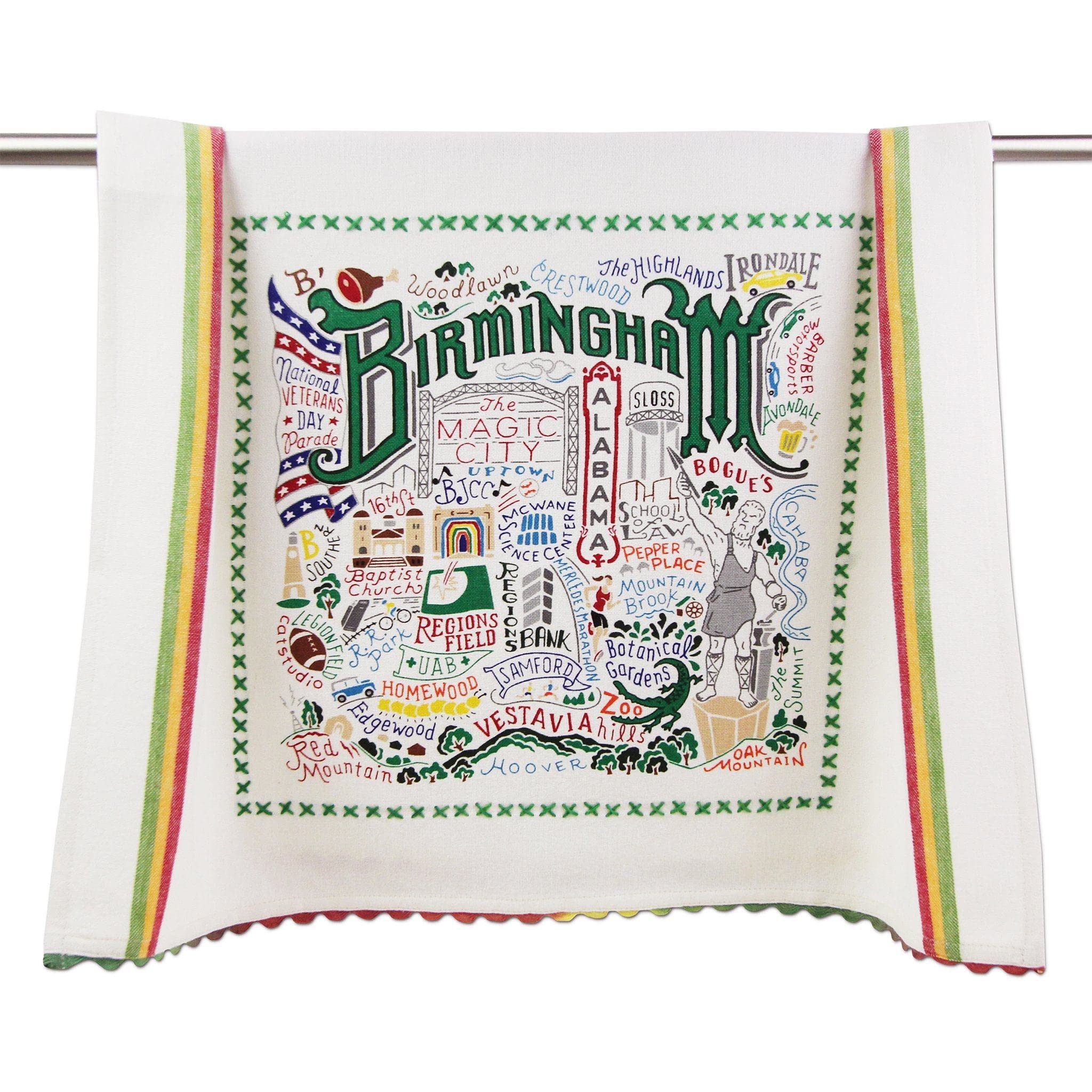 Catstudio Birmingham Dish & Hand Towel Set - Absorbent Cotton Kitchen, Bar & Bath Towels for Drying & Decor - Perfect for Home, Restaurant & Gift Use