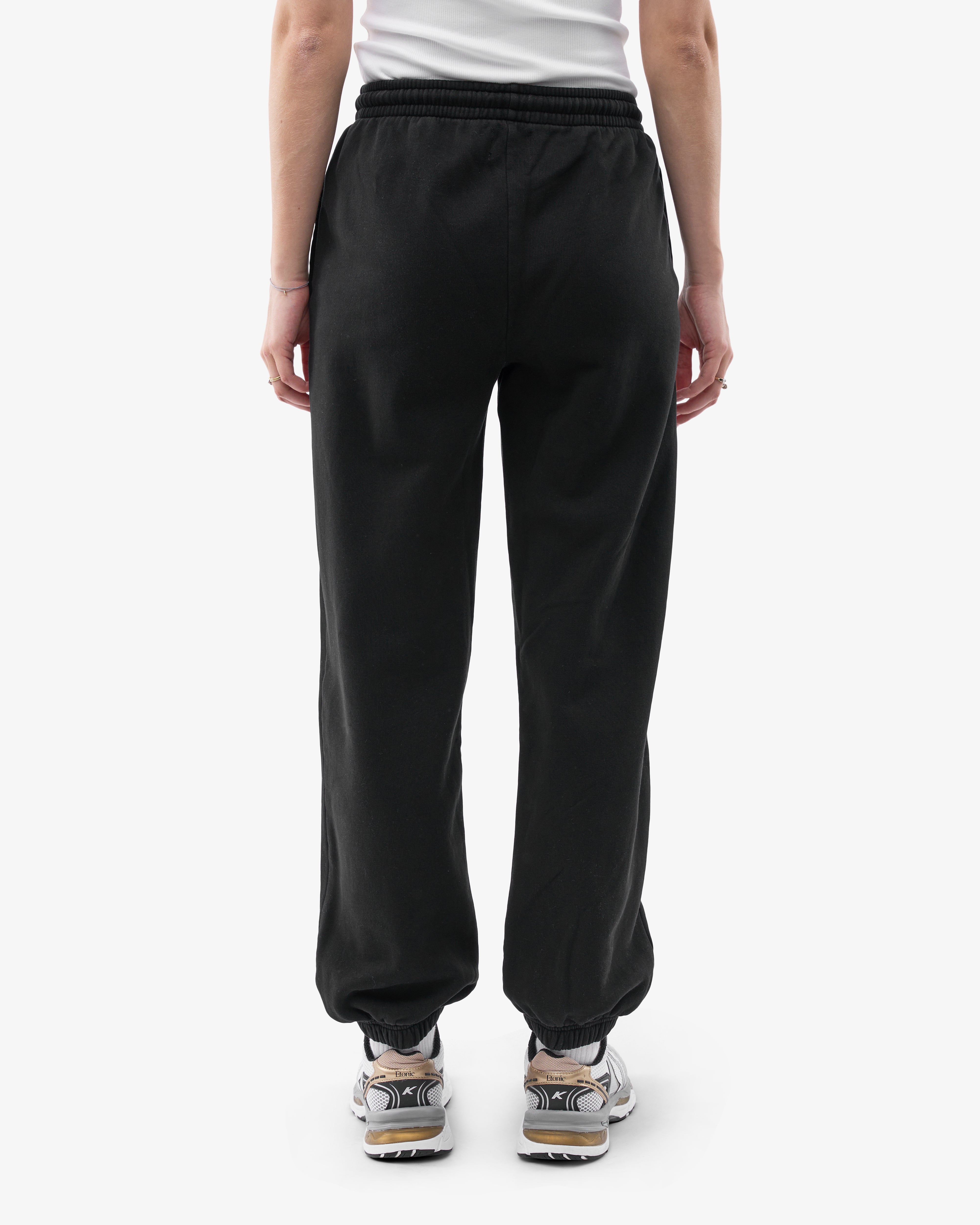 Organic Relaxed Sweatpants for Women - Soft Cotton Joggers with Pockets - Deep Black Lounge Pants for Yoga, Home & Casual Wear