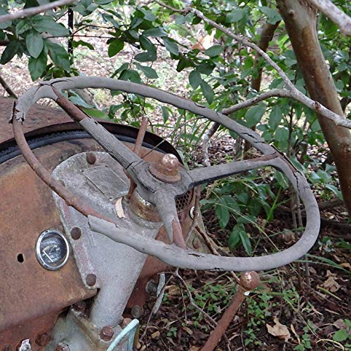 Vintage Tractor Steering Wheel Rustic Wall Art - 20x30 Inch Laminated Poster with Vibrant Colors, Perfect for Farmhouse Decor & Man Cave - Durable Home & Office Decoration for Country Style Living Rooms