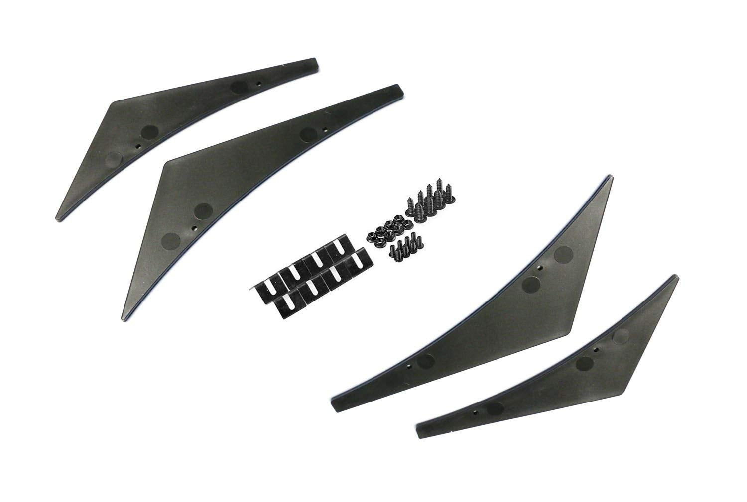 4PCS Universal Black Front Bumper Canard & Body Diffuser Fins - Aerodynamic Car Styling Accessories for Sports Cars, Tuner Vehicles & Performance Upgrades - Perfect for Street Racing & Car Shows