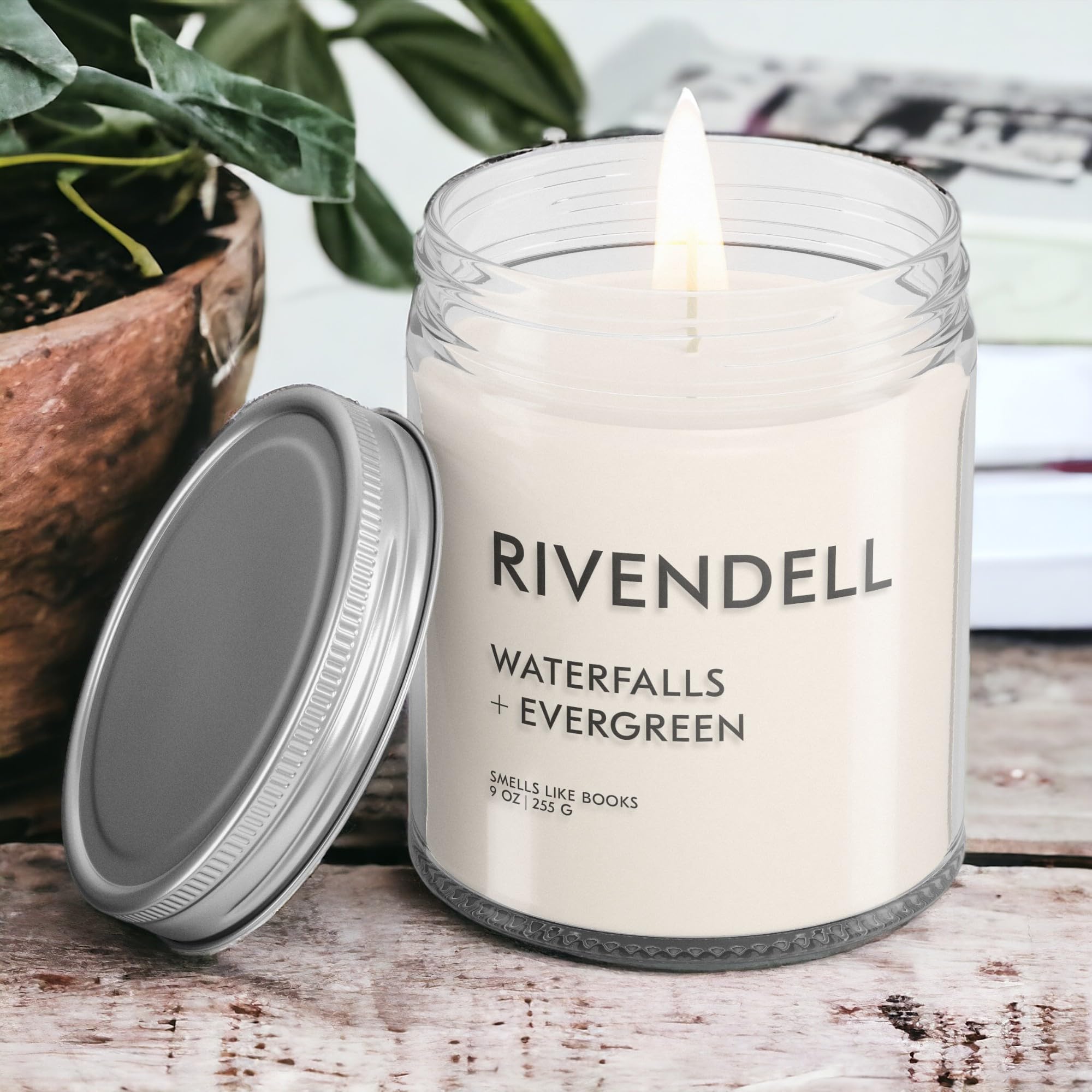 Rivendell Book Lovers' Soy Candle - Natural Book Scented Candle for Home & Office, Vegan, Cruelty-Free, Phthalate-Free - Perfect for Reading Nooks, Cozy Evenings & Gift Giving