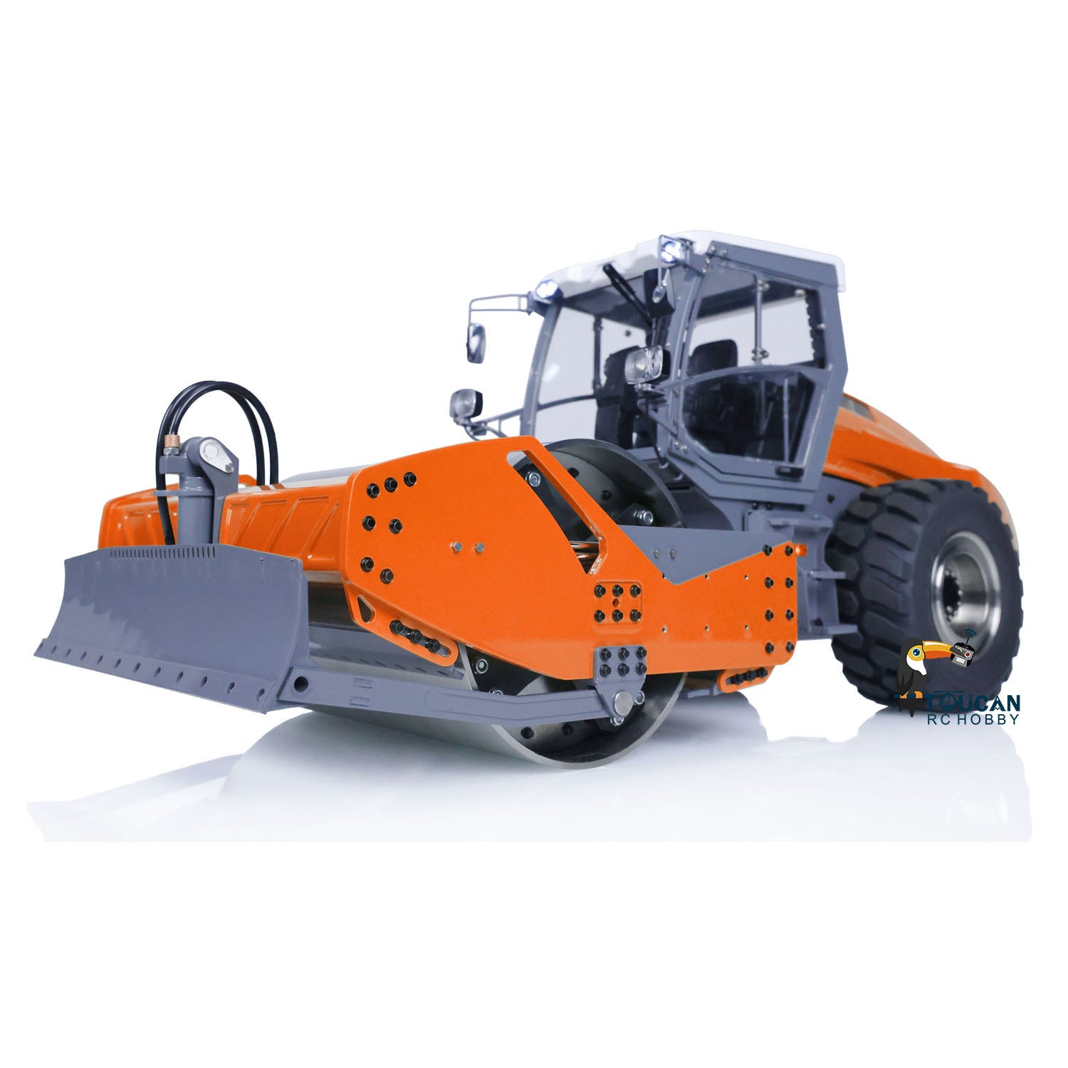 1/14 Scale LESU Aoue H13i RC Hydraulic Road Roller - Orange Electric Construction Vehicle with Metal Body, Sound & Light System (PL18EVLite) - Perfect for Construction Site Play, RC Hobbyists & Model Collectors