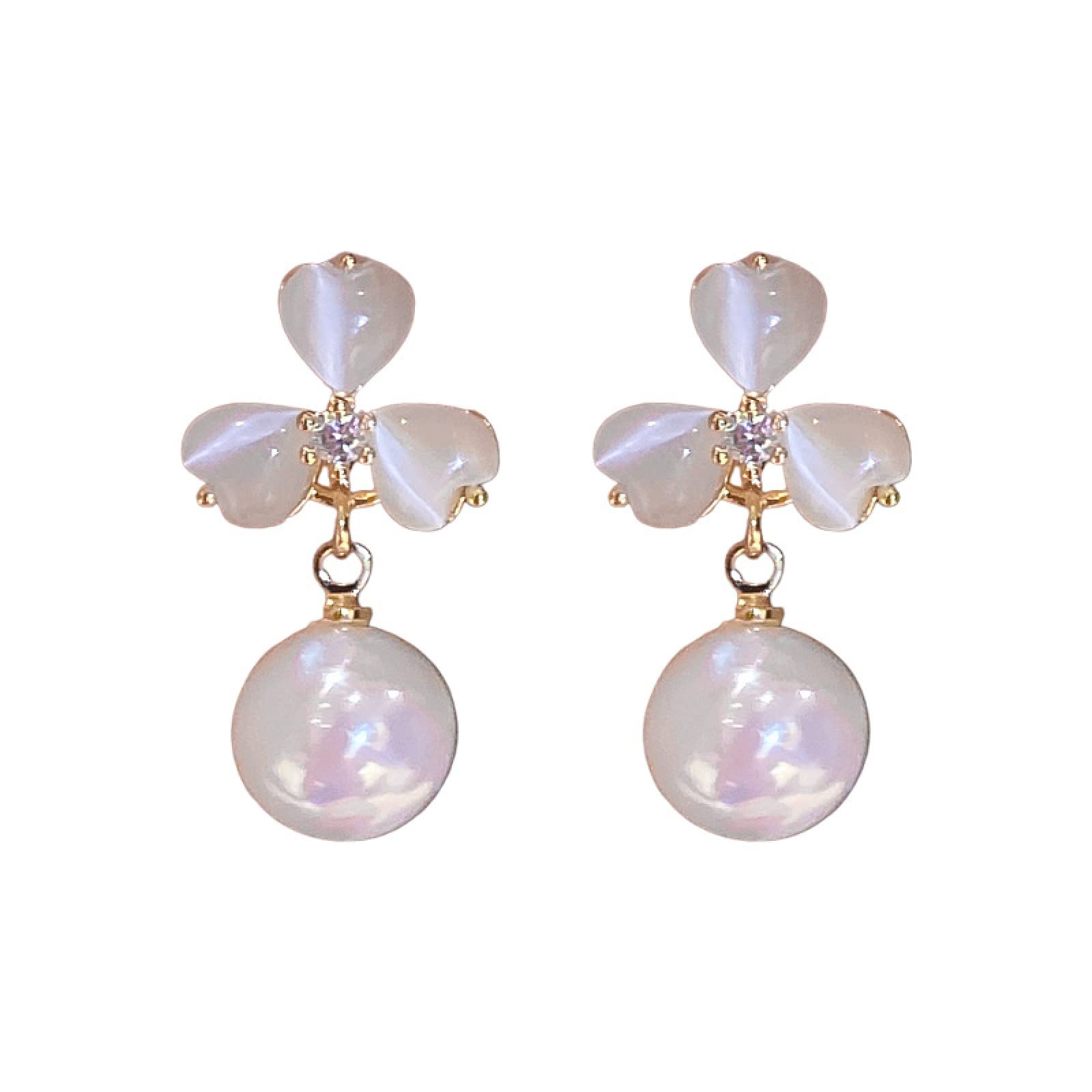 Hypoallergenic Pearl Flower Earrings for Women - Elegant & Versatile Love Jewelry - Perfect for Weddings, Date Nights & Special Occasions