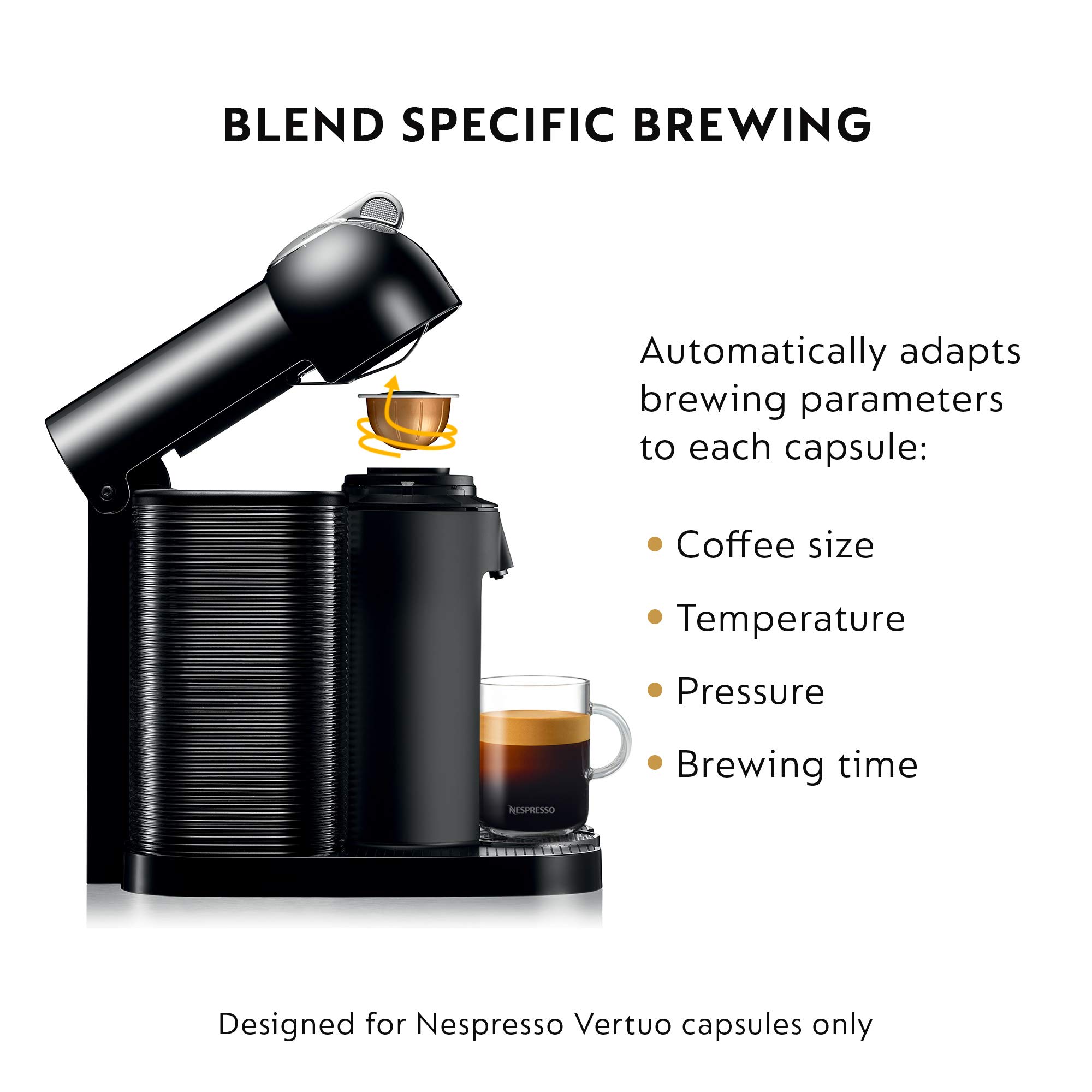 Breville Vertuo Coffee and Espresso Machine with Aeroccino Milk Frother - Black | Single-Serve Pod Brewer for Home & Office | Perfect for Espresso Lovers and Busy Mornings