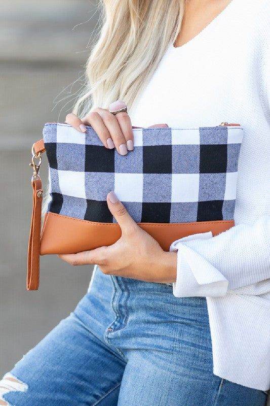 Buffalo Plaid Clutch Purse for Women - Stylish Crossbody Handbag with Adjustable Strap - Perfect for Parties, Shopping & Daily Use