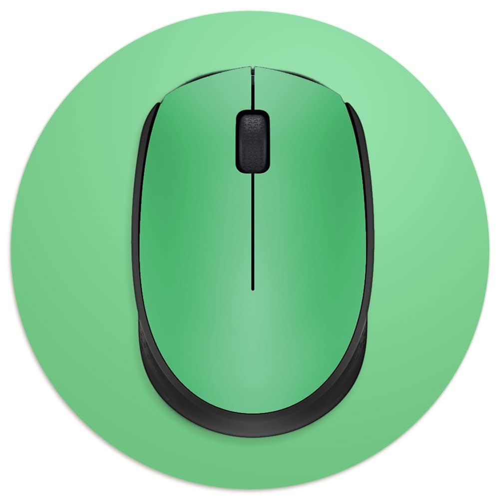 Audimi 6x6 Inch Mini Round Mouse Pad - Non-Slip Rubber Base for Laptop, PC, Wireless Mouse - Portable & Washable Green Mouse Mat for Office, Home, Travel (Perfect for Small Workspaces & Coffee Shop Use)