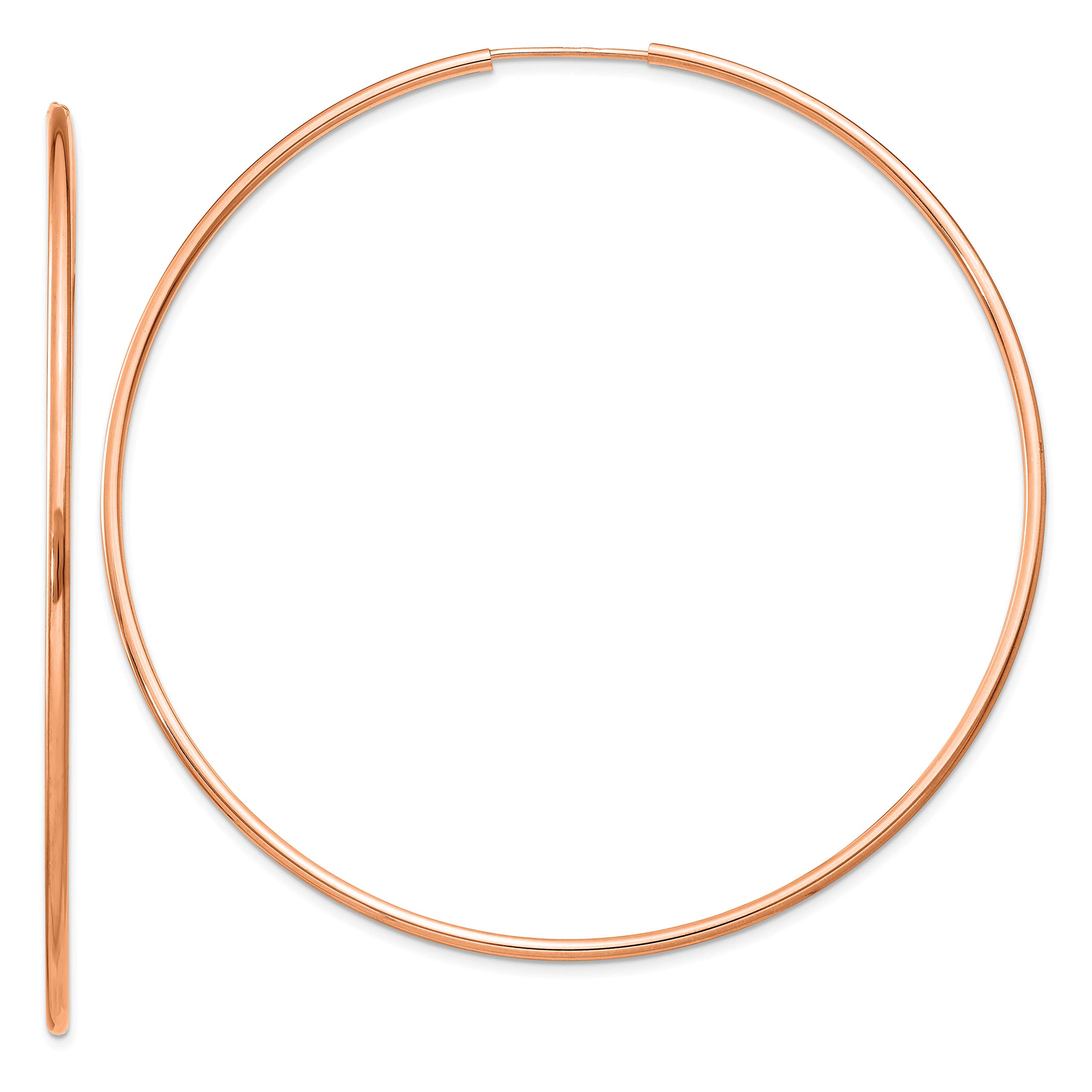 1.5mm Endless Hoop Earrings in Genuine 14K Rose Gold - Dainty Everyday Jewelry for Women, Perfect for Work, Date Night & Gifts