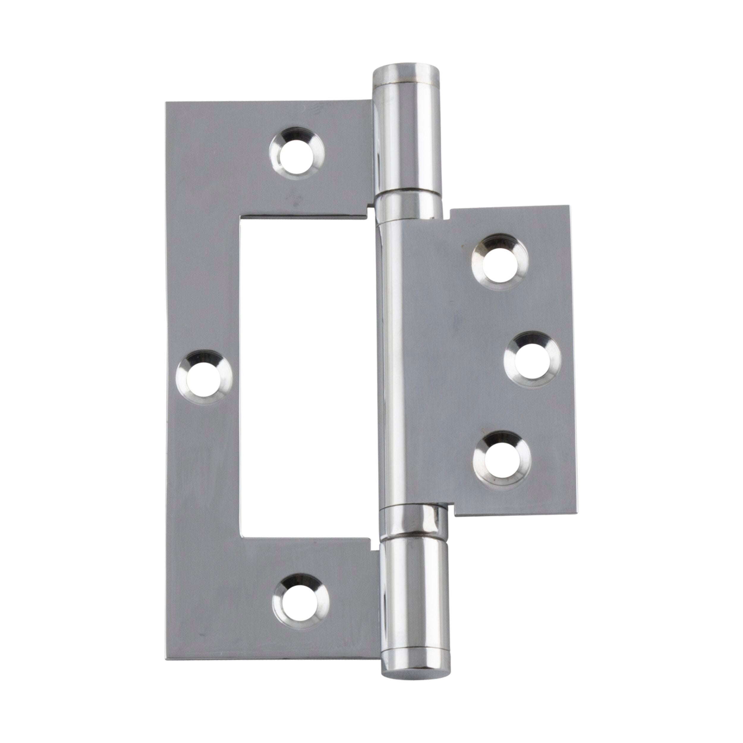2697 Hinge Hirline Chrome Plated 100mm x 49mm - Heavy Duty Cabinet Door Hinges for Kitchen, Bathroom & Furniture Installation