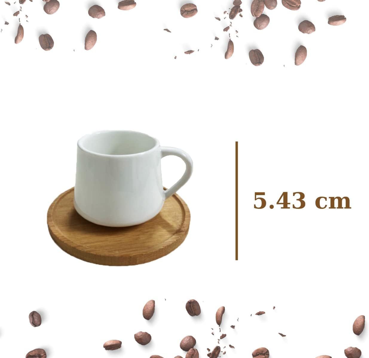 Premium Porcelain Espresso Cup Set - 2 Turkish Coffee Cups with Saucers - Authentic Demitasse for Arabic & Greek Coffee - Perfect for Home Cafes & Gift Giving