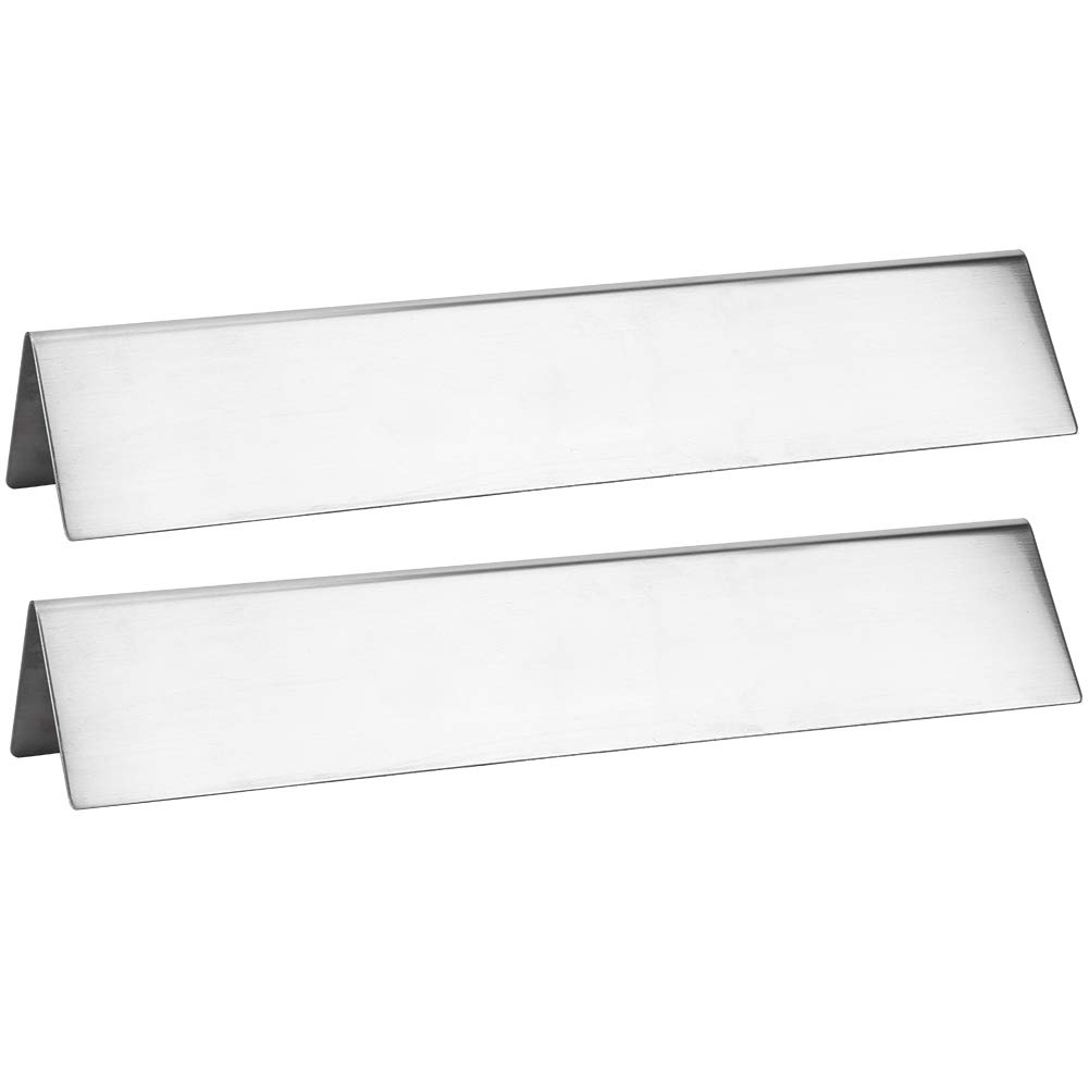 NITRIP 15.2x3.5x2.6 Inch (387x90x65mm) Stainless Steel BBQ Heat Plate - High Hardness Grill Heat Tent - 2-Pack Burner Cover Replacement for Gas Grills - Perfect for Backyard BBQ, Outdoor Cooking & Restaurant Use