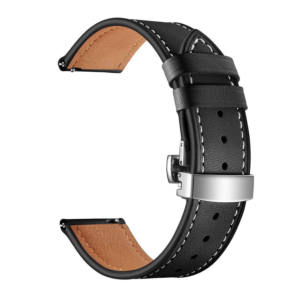 Premium 20/22mm Leather Watch Band for Samsung Galaxy Watch 42/46mm - Stylish Cowhide Strap for Men & Women - Perfect for Work & Casual Wear