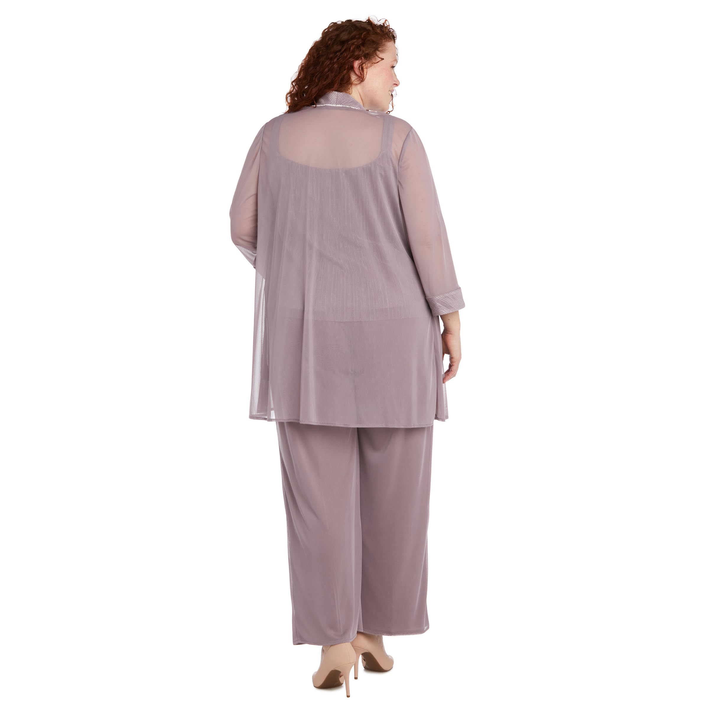 R&M Richards Women's 3-Piece Pleated Pant Suit Set - Formal Office Wear & Business Attire for Professional Women