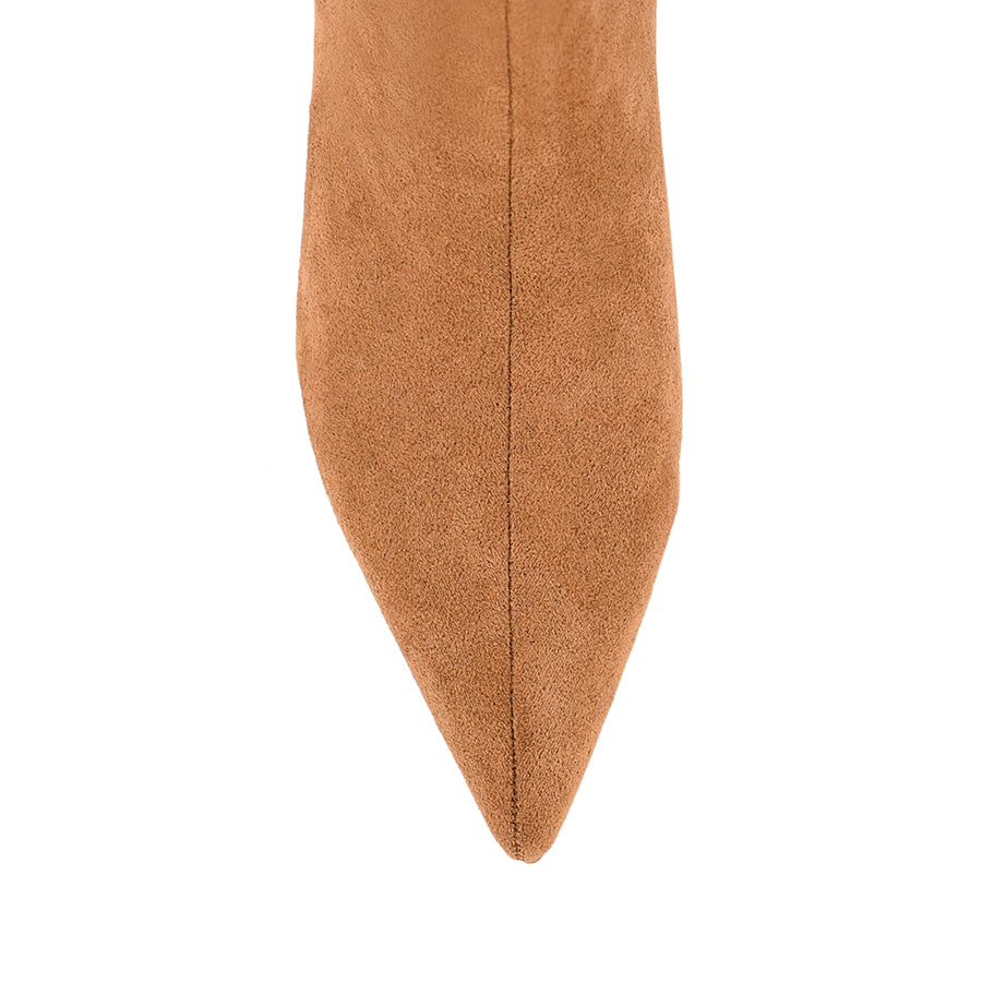 Lucila Women's Knee High Boots in Tan Micro Suede - Stylish & Comfortable for Fall & Winter Fashion