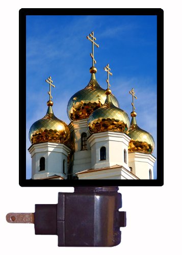 Golden Domes Russian Church LED Night Light - Religious Themed Bedroom Decor for Kids & Adults - Perfect for Prayer Rooms, Nursery Nightlights, and Cultural Home Decor